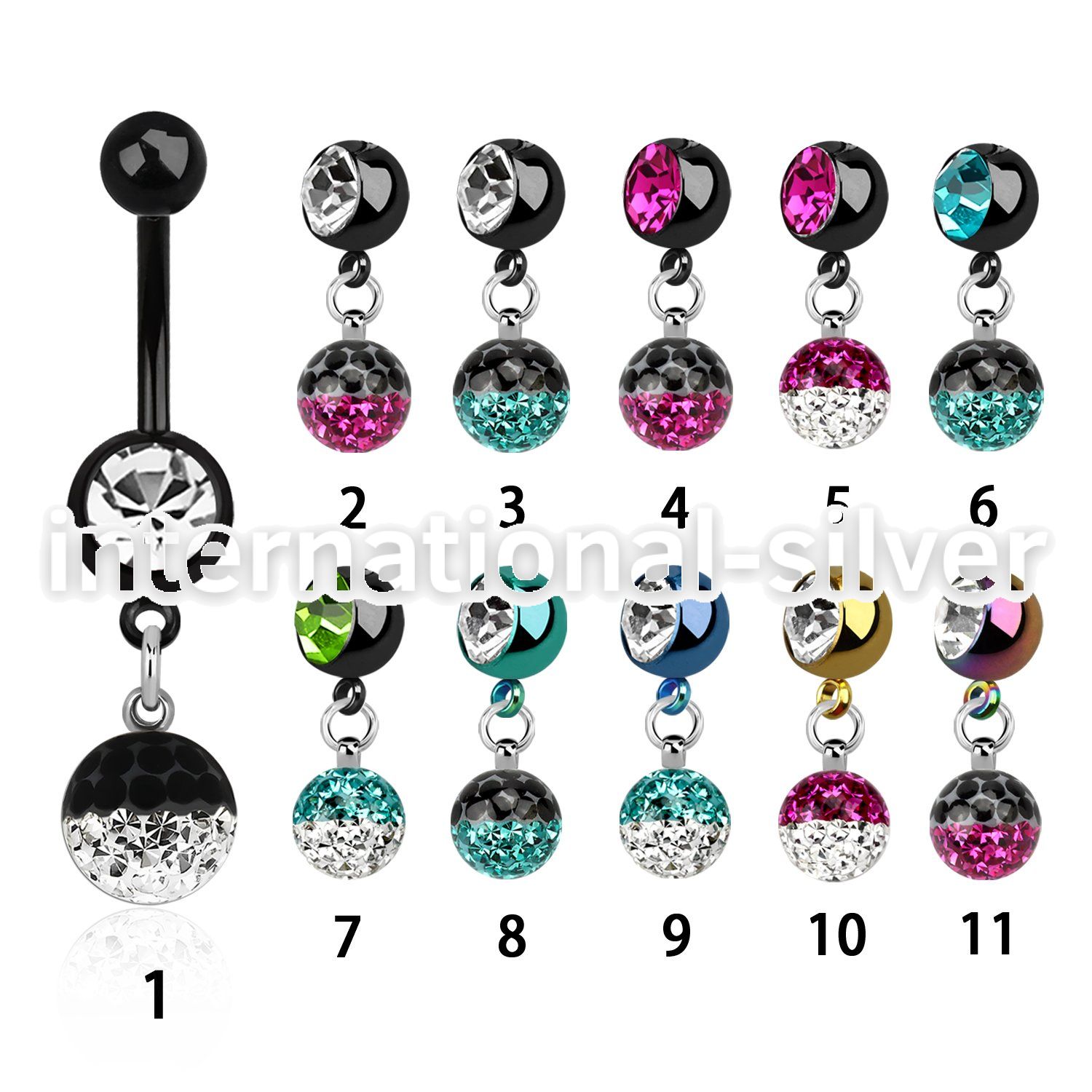 mdkfr8e belly rings anodized surgical steel 316l belly button
