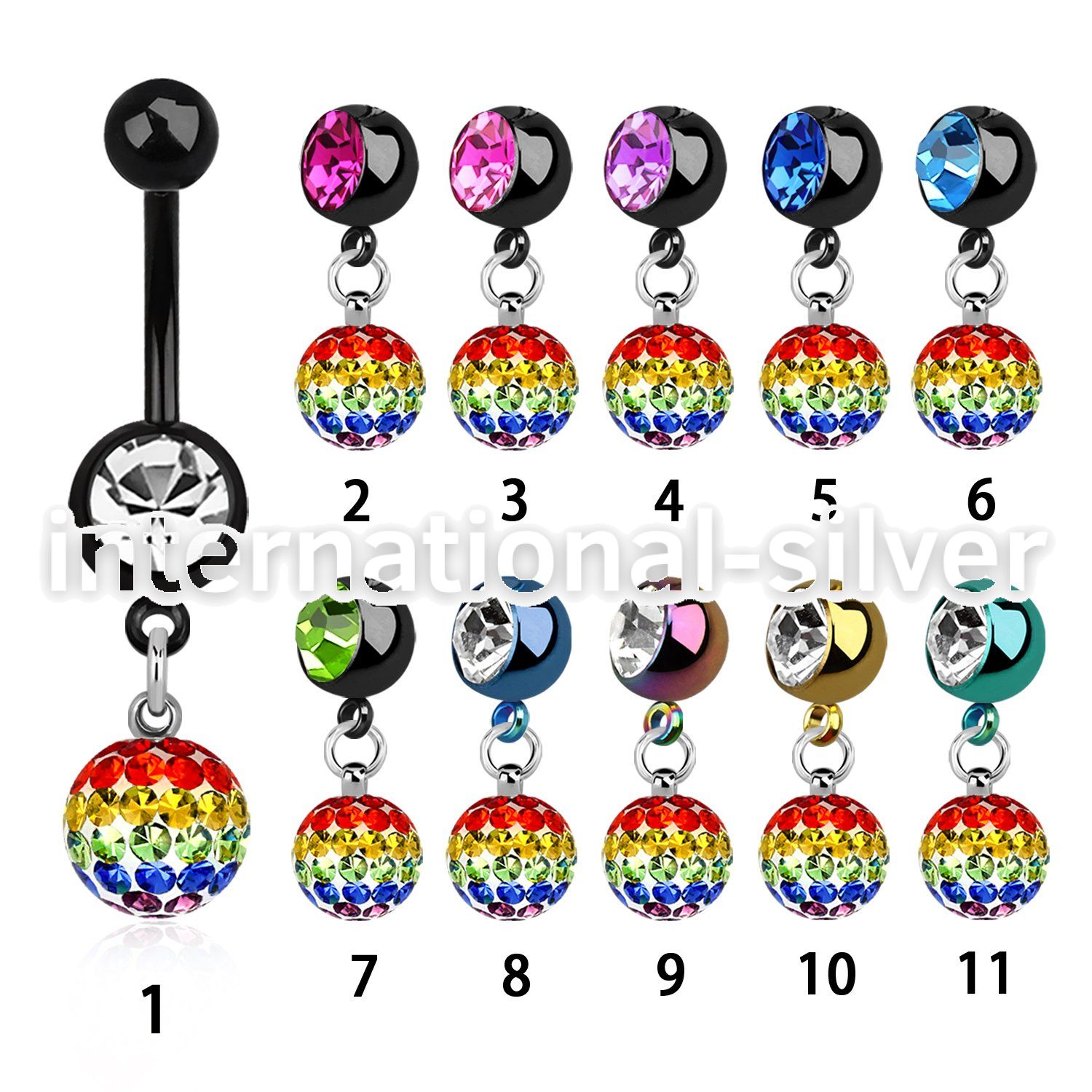 mdkfr8g belly rings anodized surgical steel 316l belly button