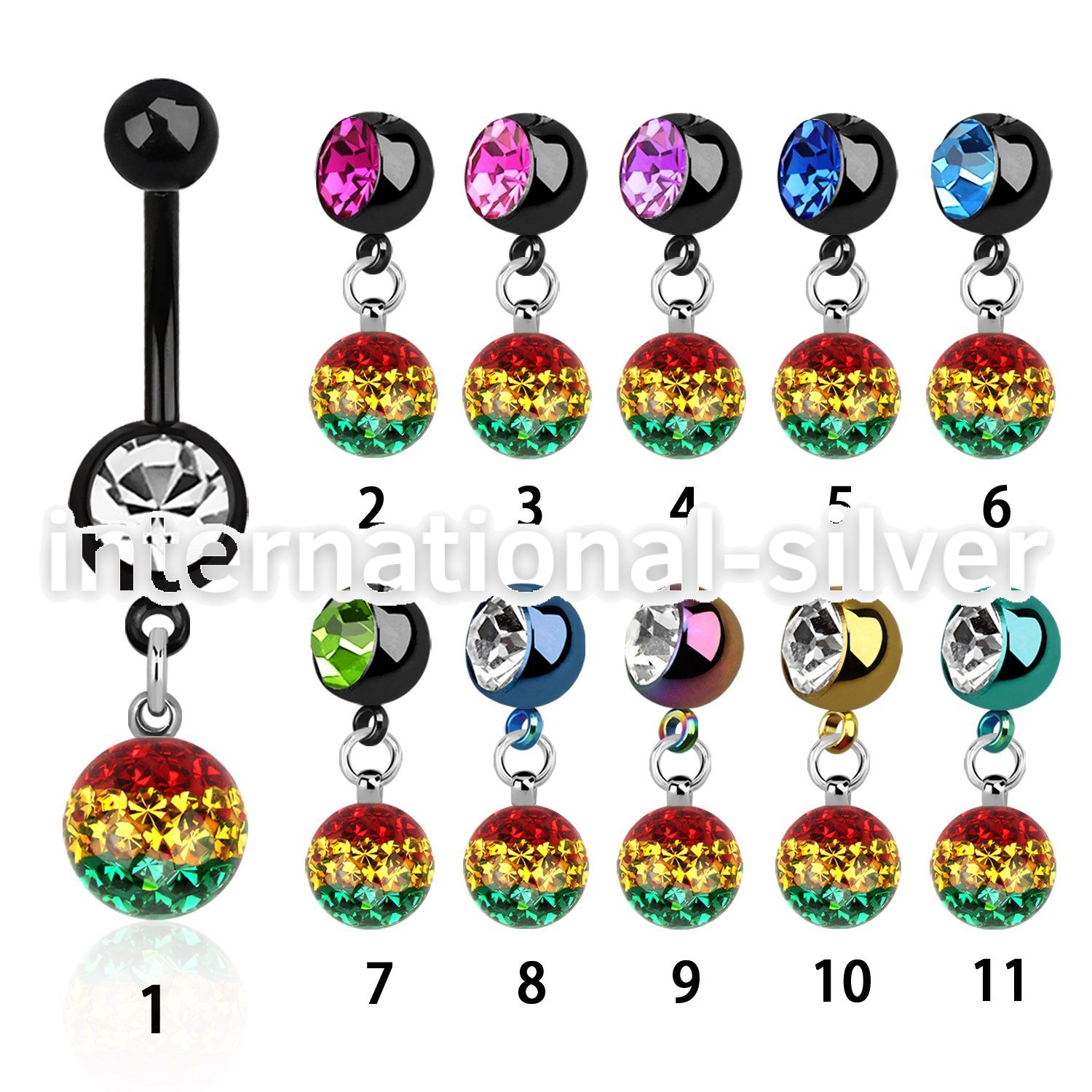 mdkfr8r belly rings anodized surgical steel 316l belly button