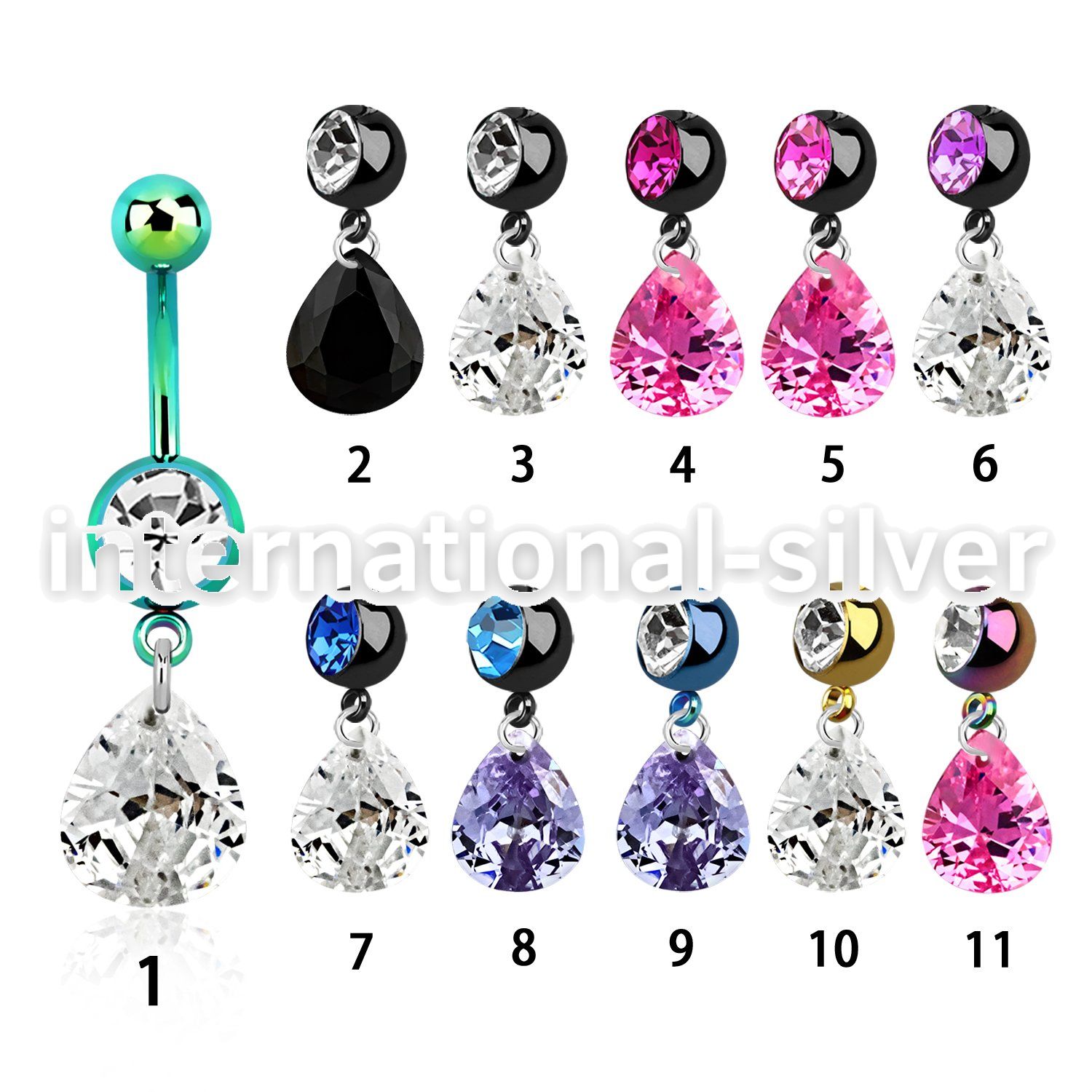 mdkz409 belly rings anodized surgical steel 316l belly button