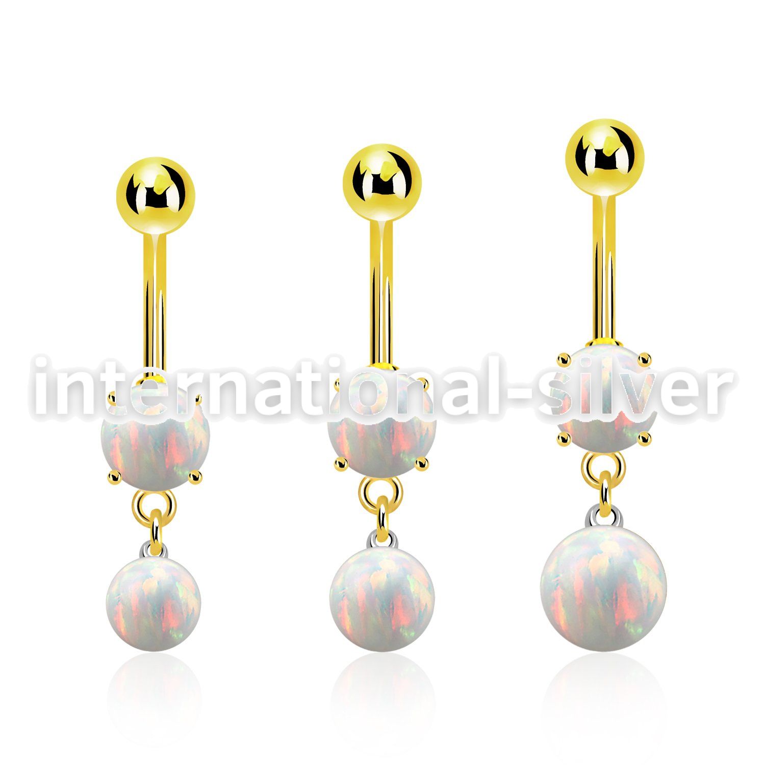 mgoopb gold steel belly banana w opal  8mm opal ball