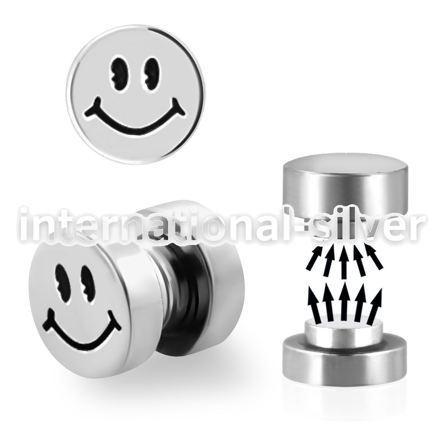 mip5 steel magnetic cheater fake plug w smiley face 8mm