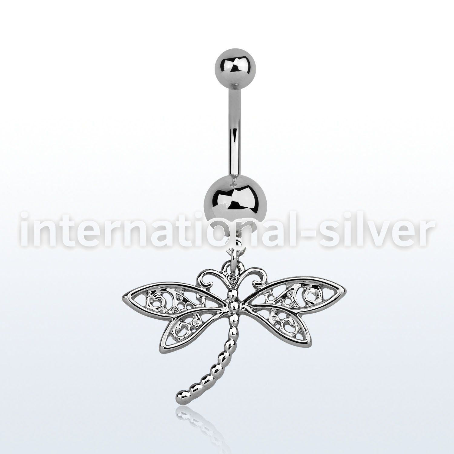 msd566 belly banana, w dangling dragonfly design