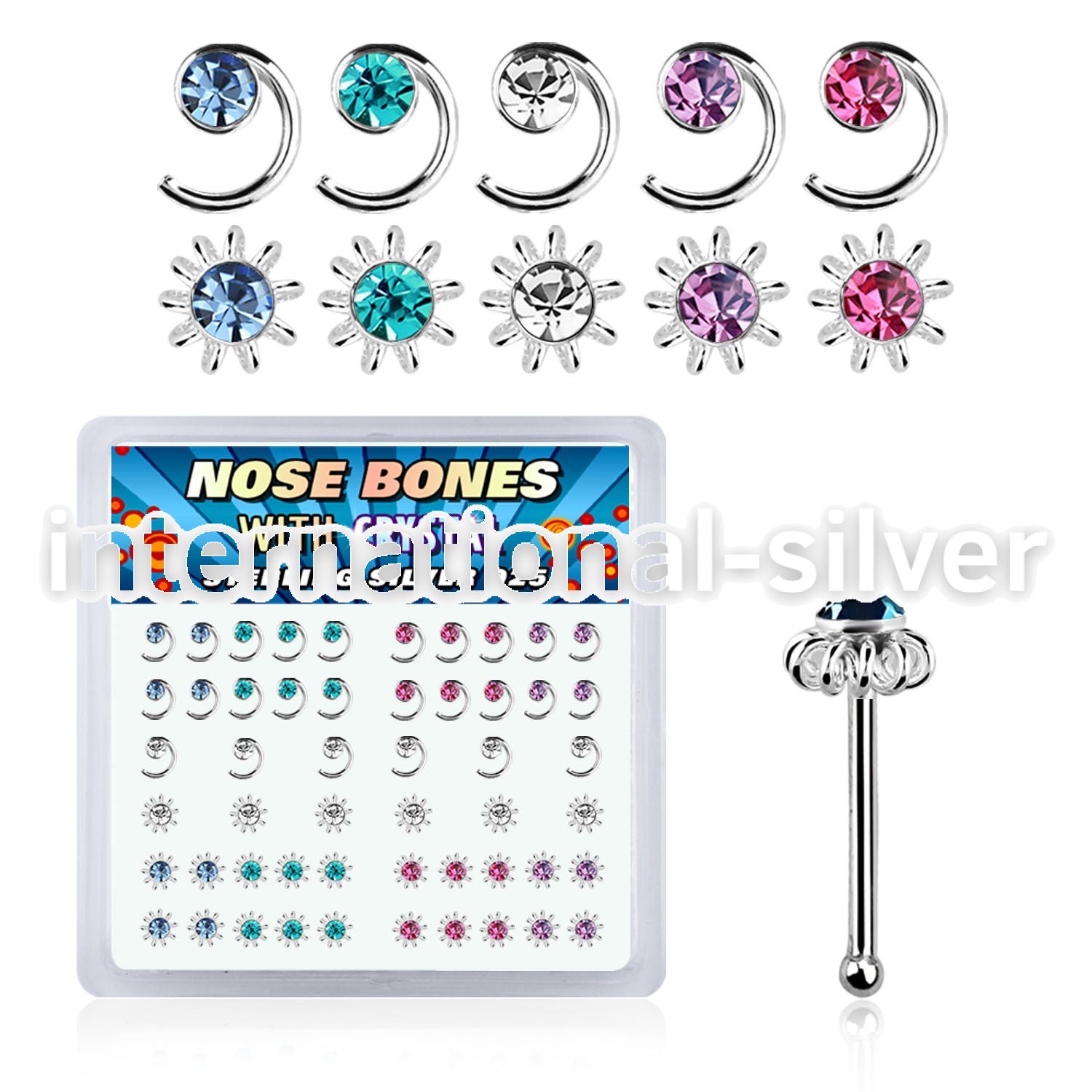 nbbxm2 nose bone silver 925 nose