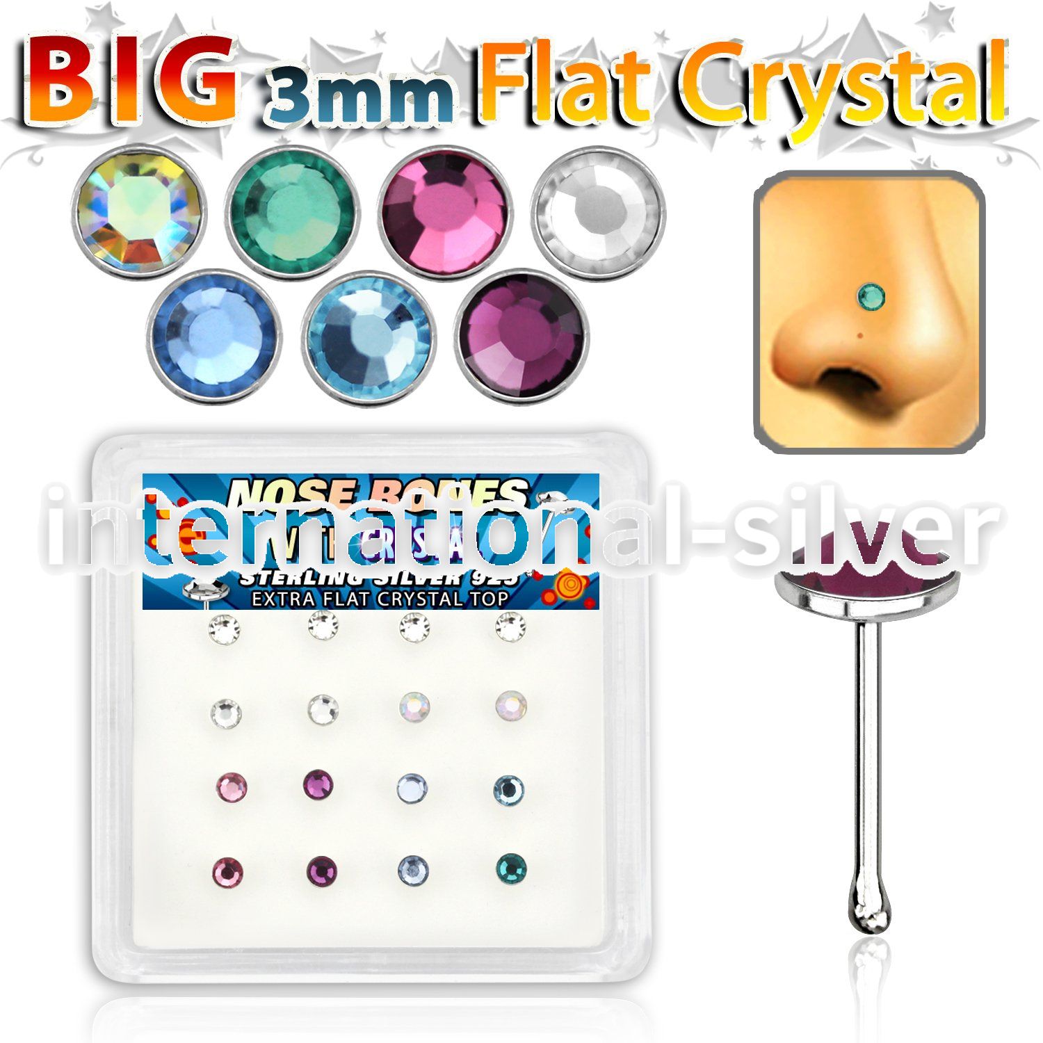 nbfb16m nose bone silver 925 nose