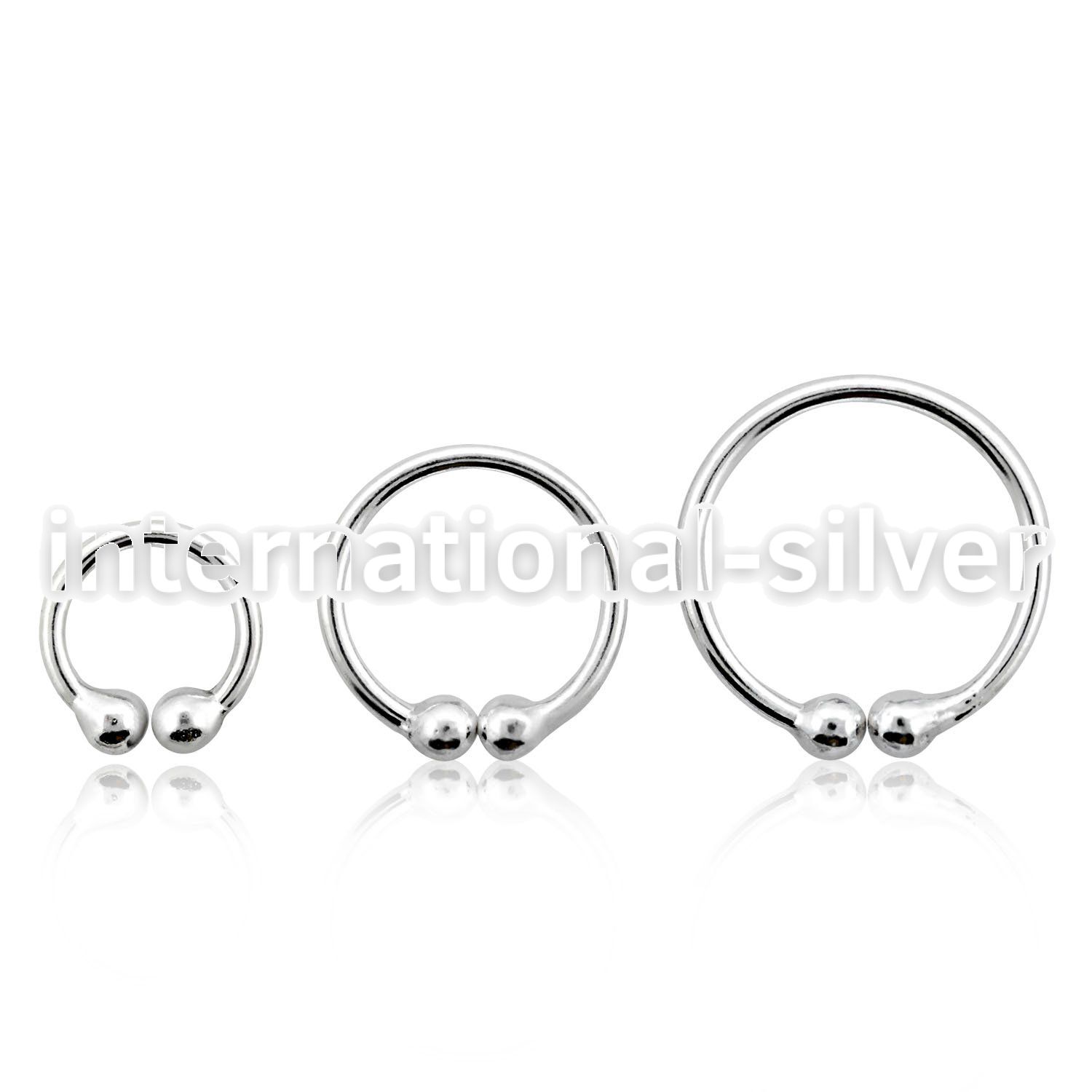 nc fake illusion hoops silver 925 belly button