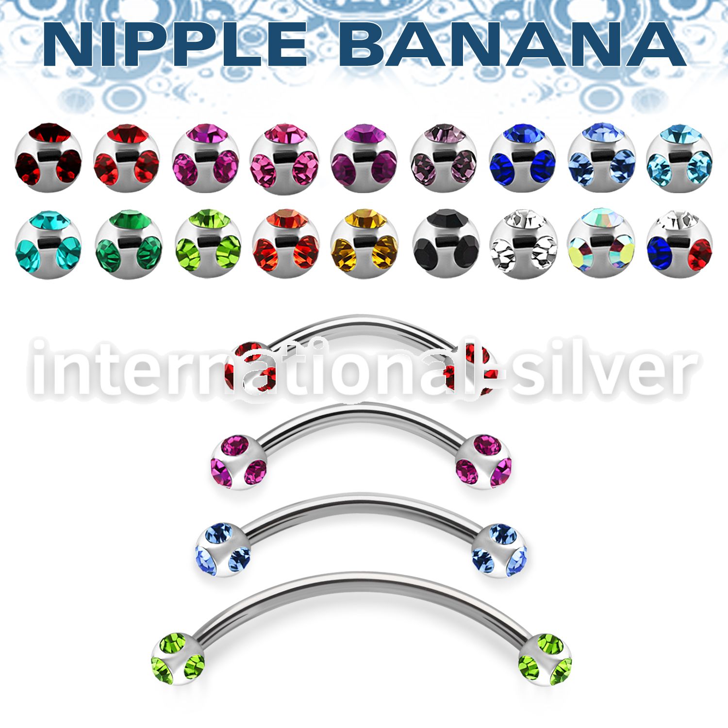 npbnmj4 surgical steel curved barbell 4mm