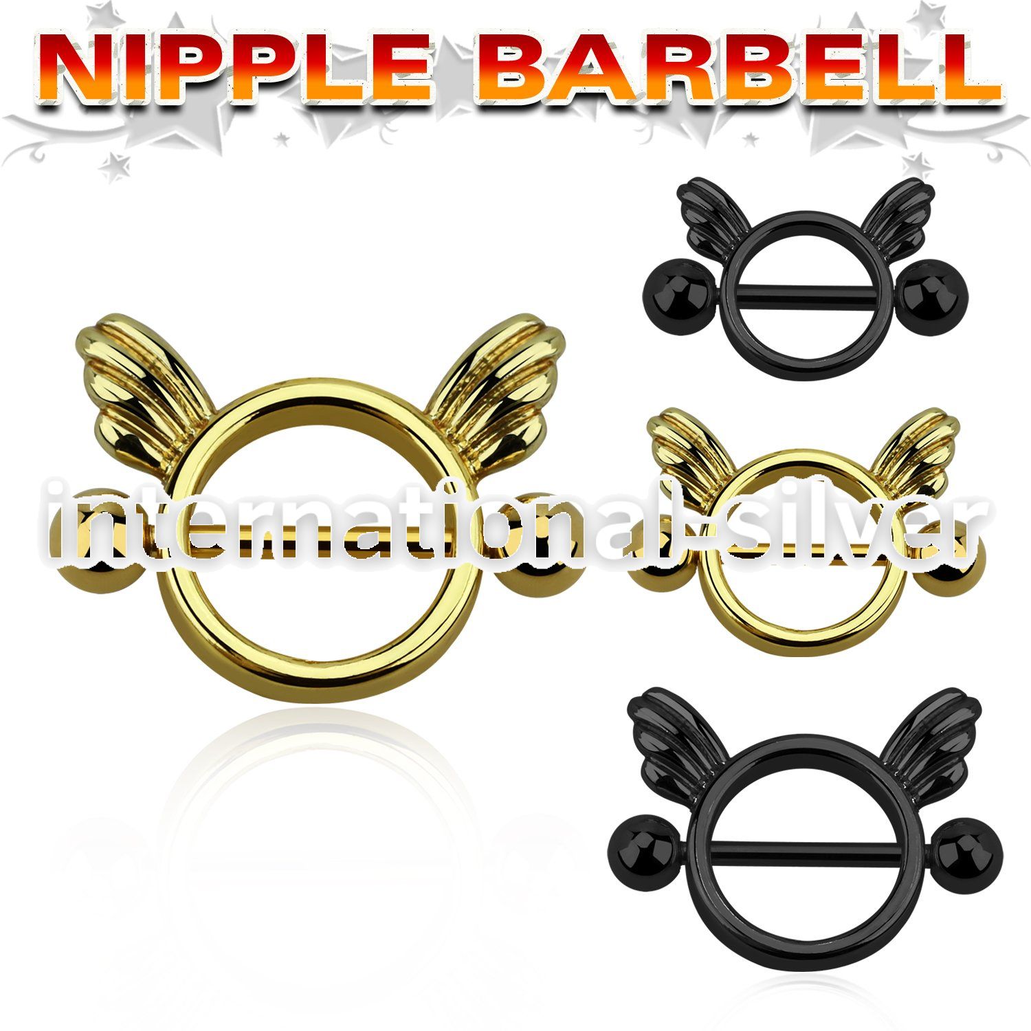 npt3 straight barbells anodized surgical steel 316l nipple