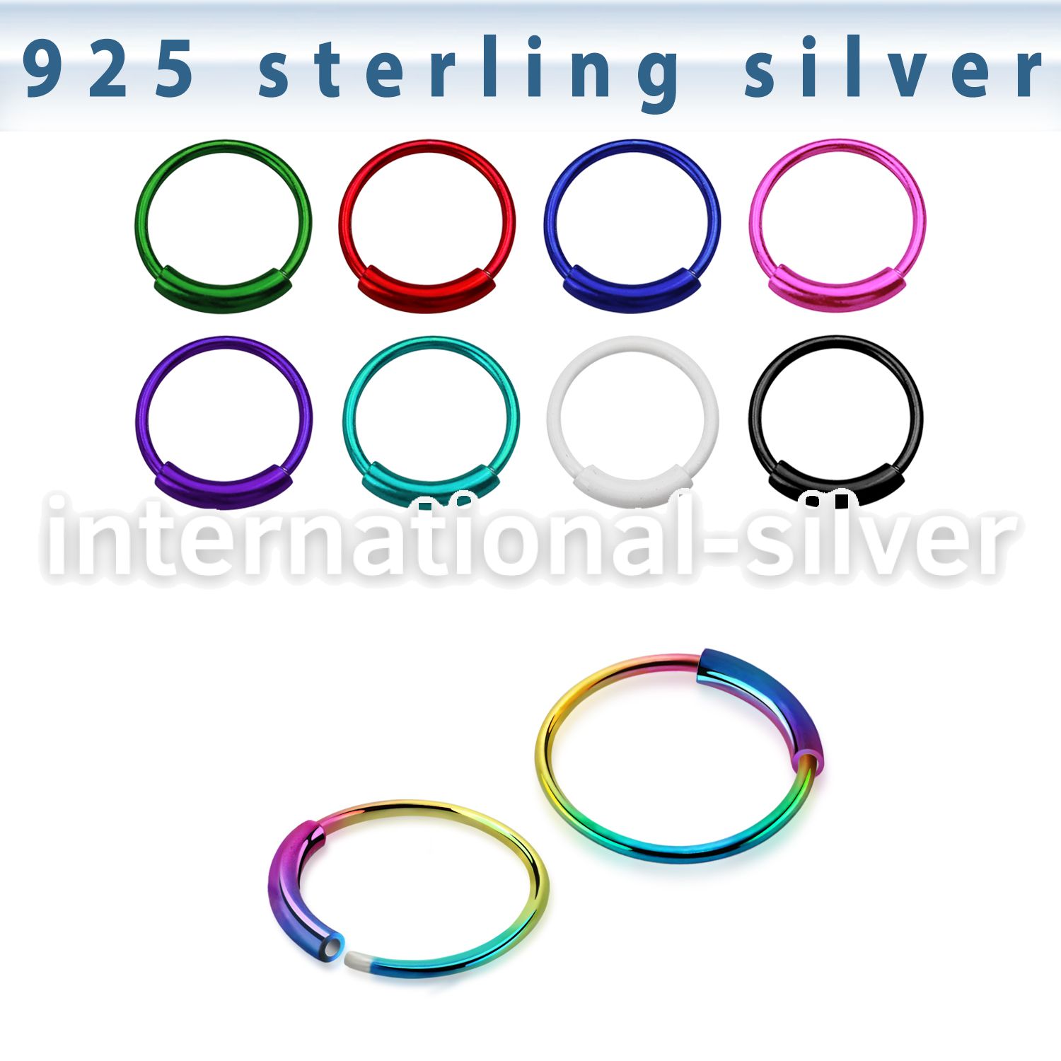 ns01bl nose hoop silver 925 nose