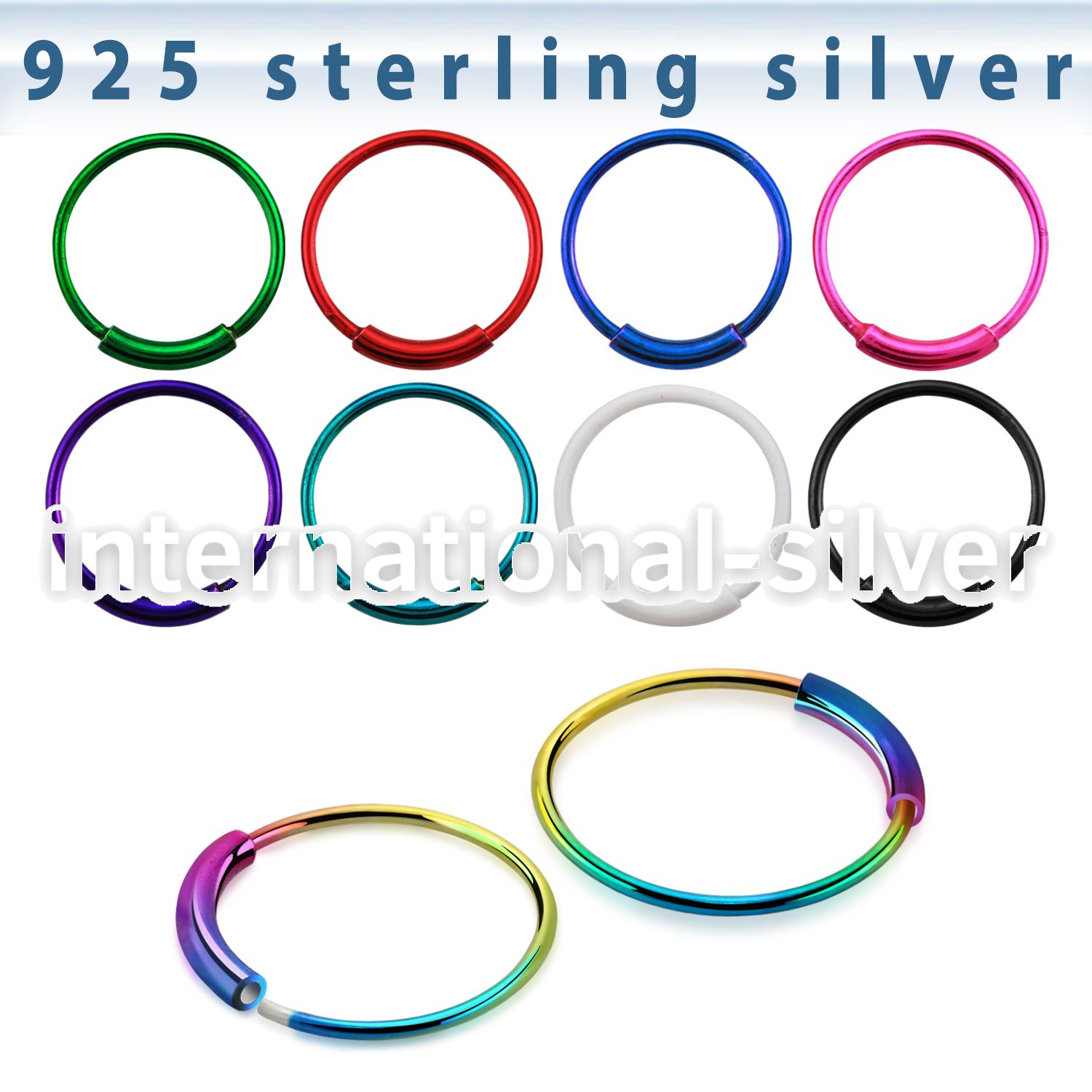 ns03bl nose hoop silver 925 nose