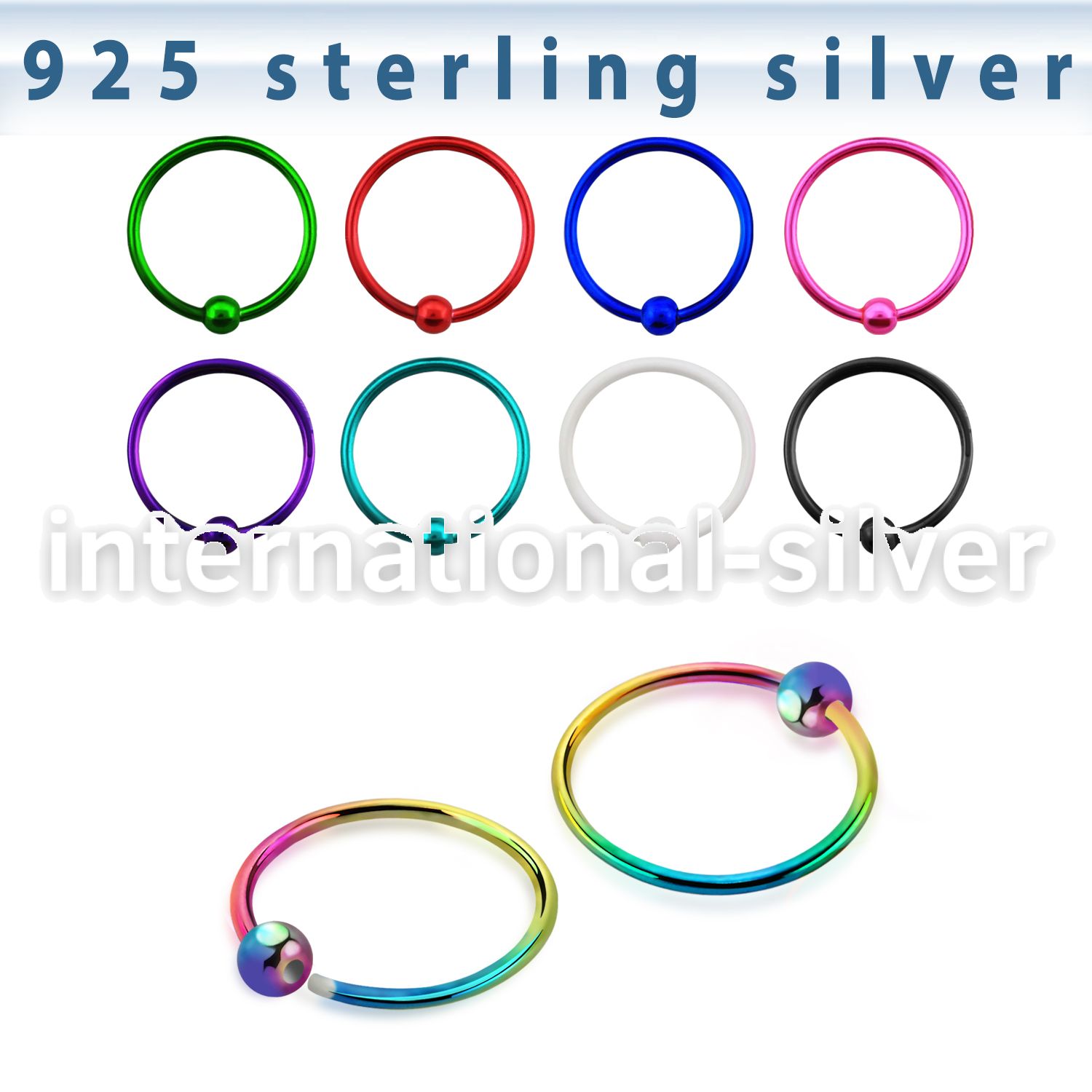 ns06bl nose hoop silver 925 nose