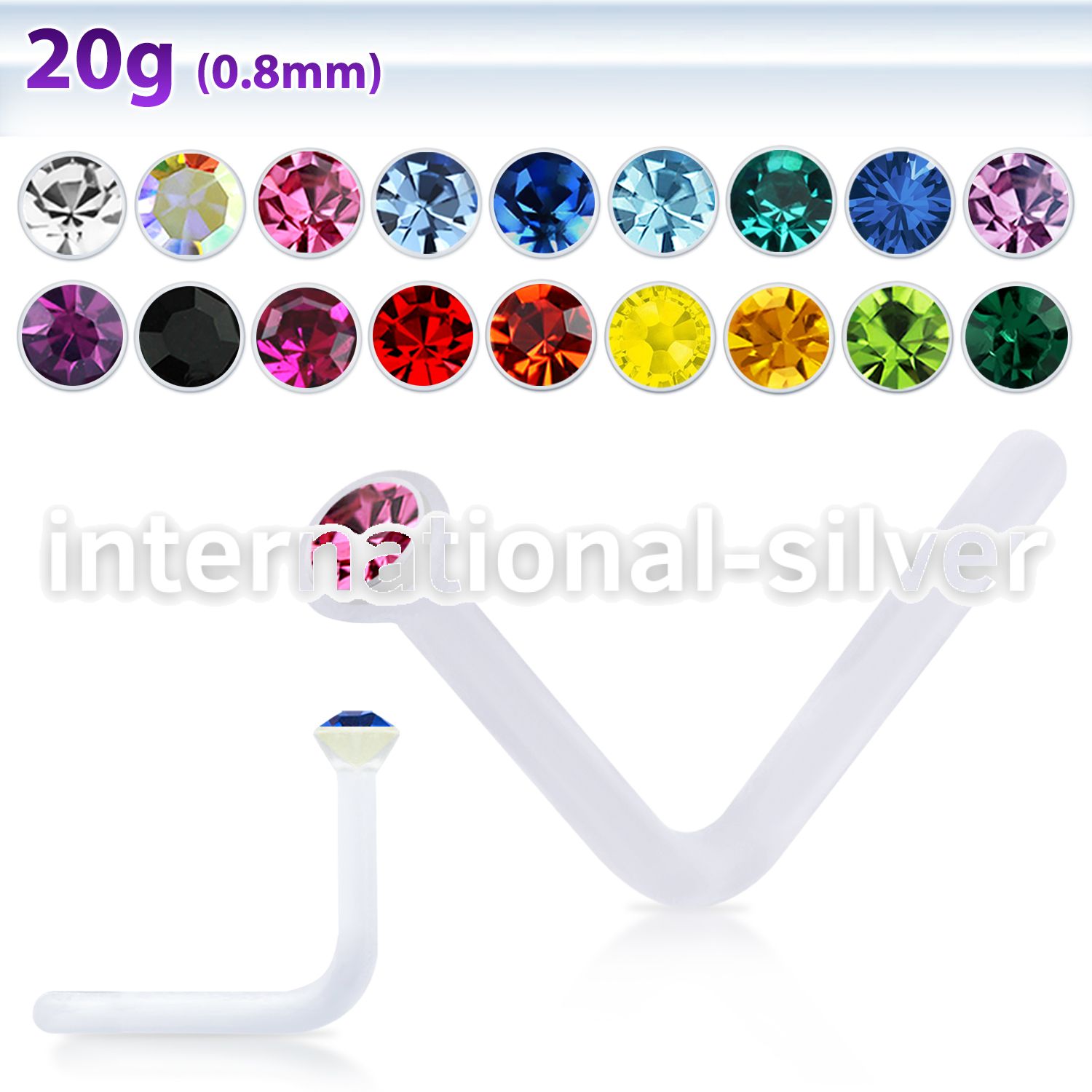 nsac2 l shape nose studs acrylic body jewelry nose