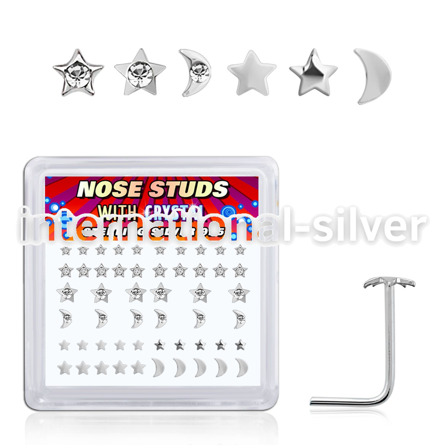nsbxm8c 925 silver nose screws and nose studs nose piercing