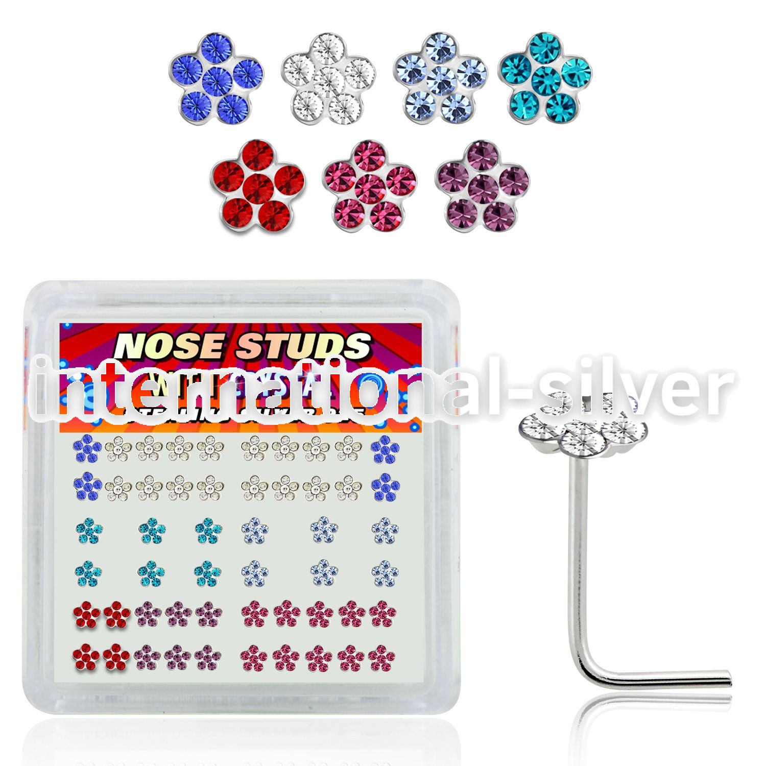 nsflbxs l shape nose studs silver 925 nose