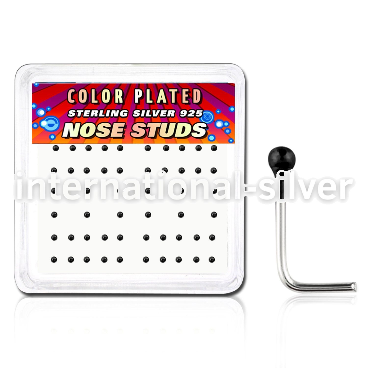 nskbbx l shape nose studs silver 925 nose