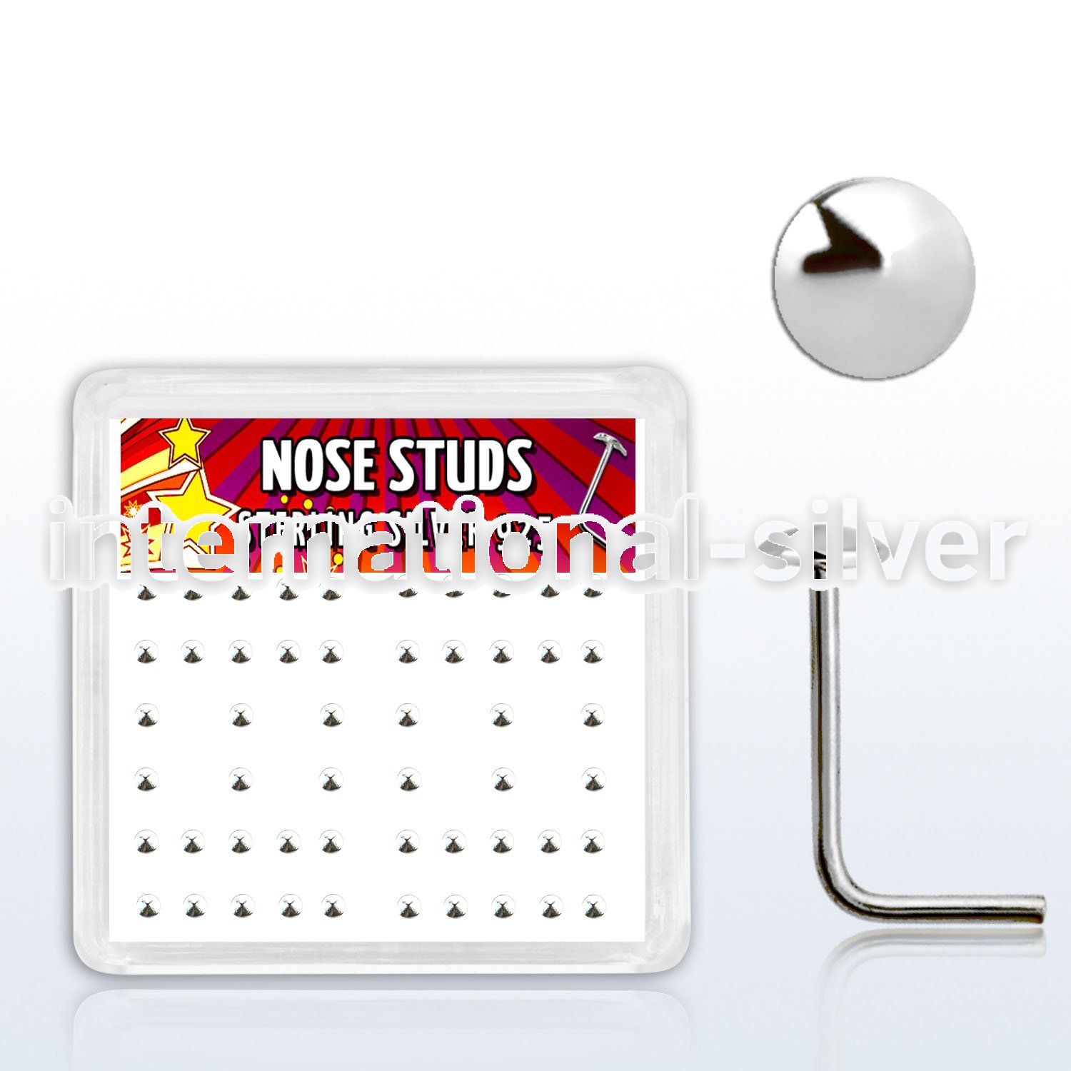 nsmx3 l shape nose studs silver 925 nose