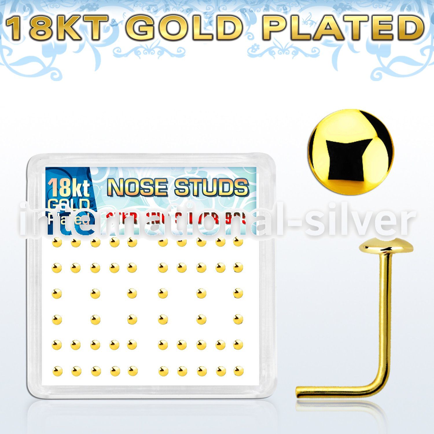 nsmx3rg l shape nose studs silver 925 nose