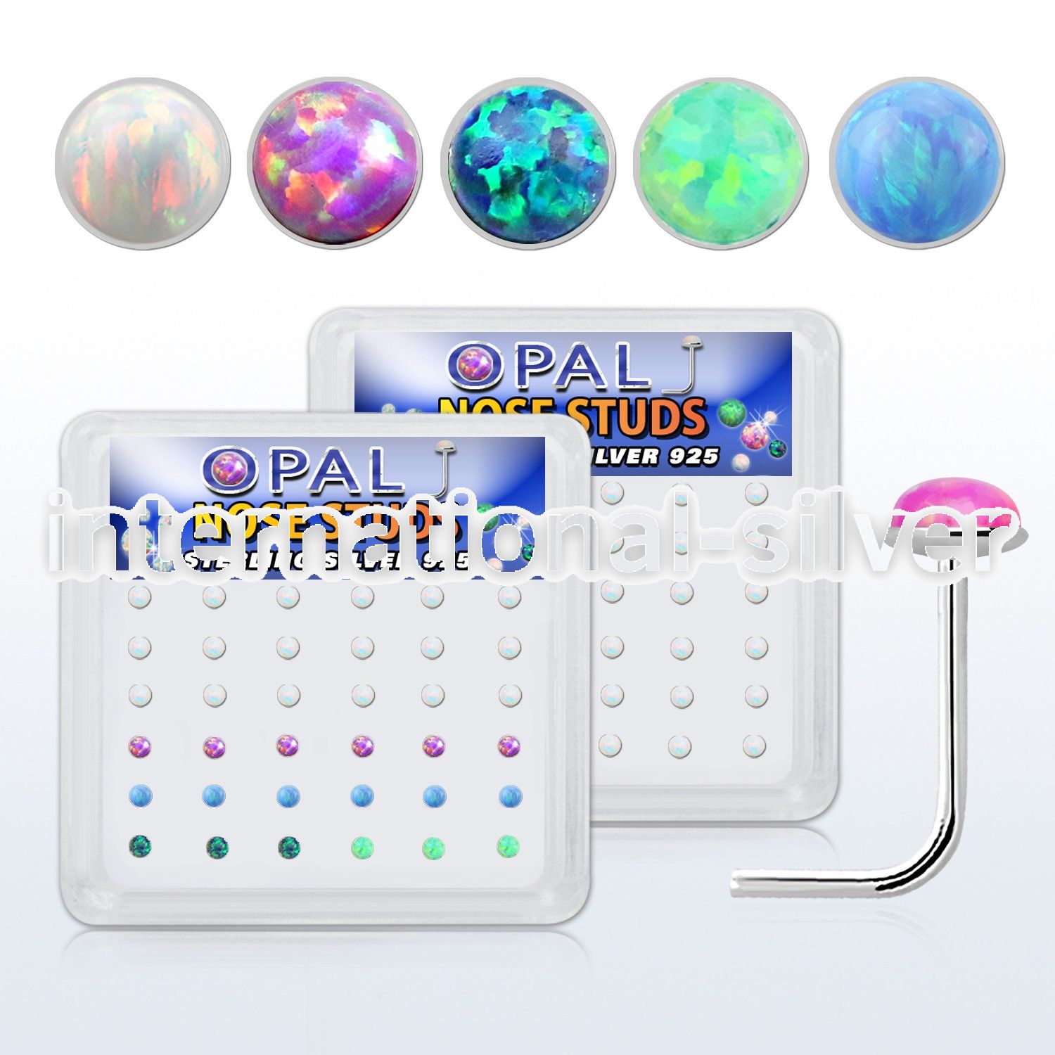 nso2 l shape nose studs silver 925 nose