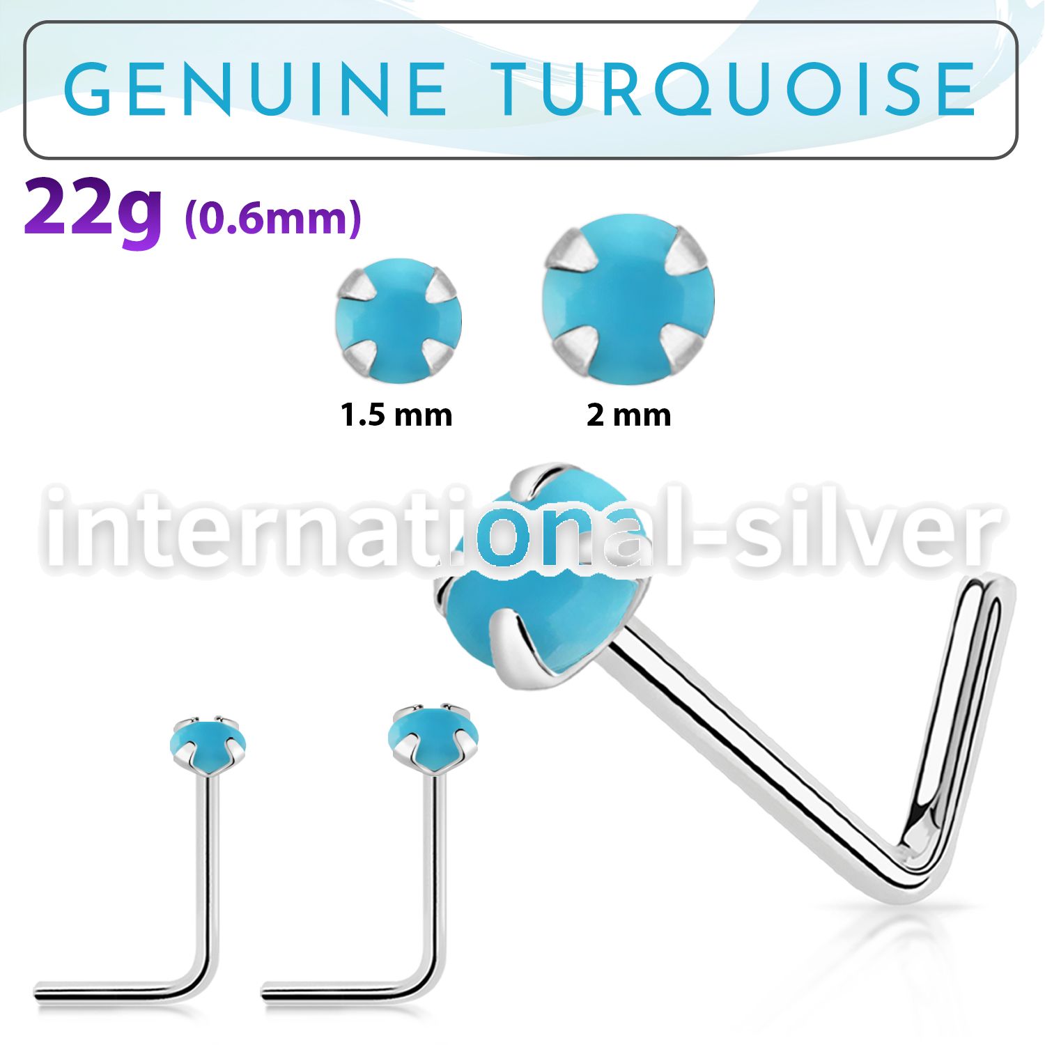 nspge7 l shape nose studs silver 925 nose