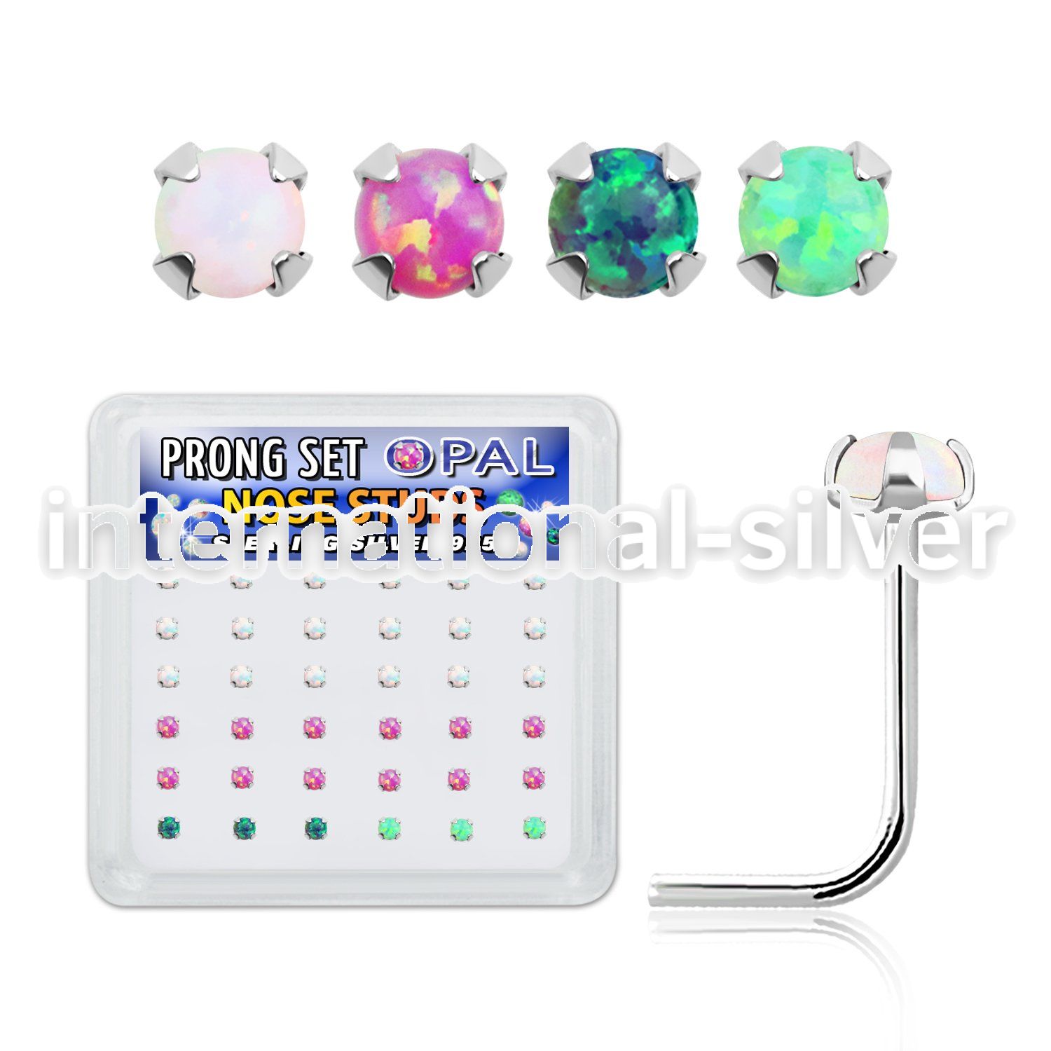 nspo2 l shape nose studs silver 925 nose