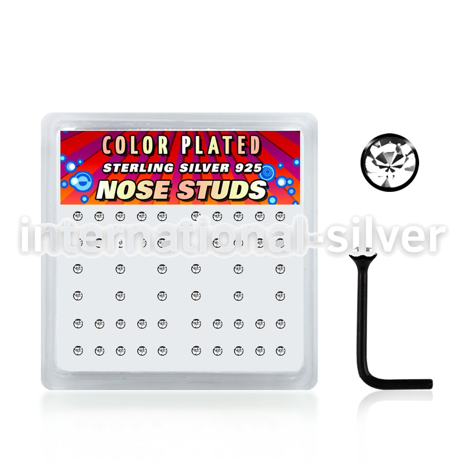 nsrbbxc l shape nose studs silver 925 nose