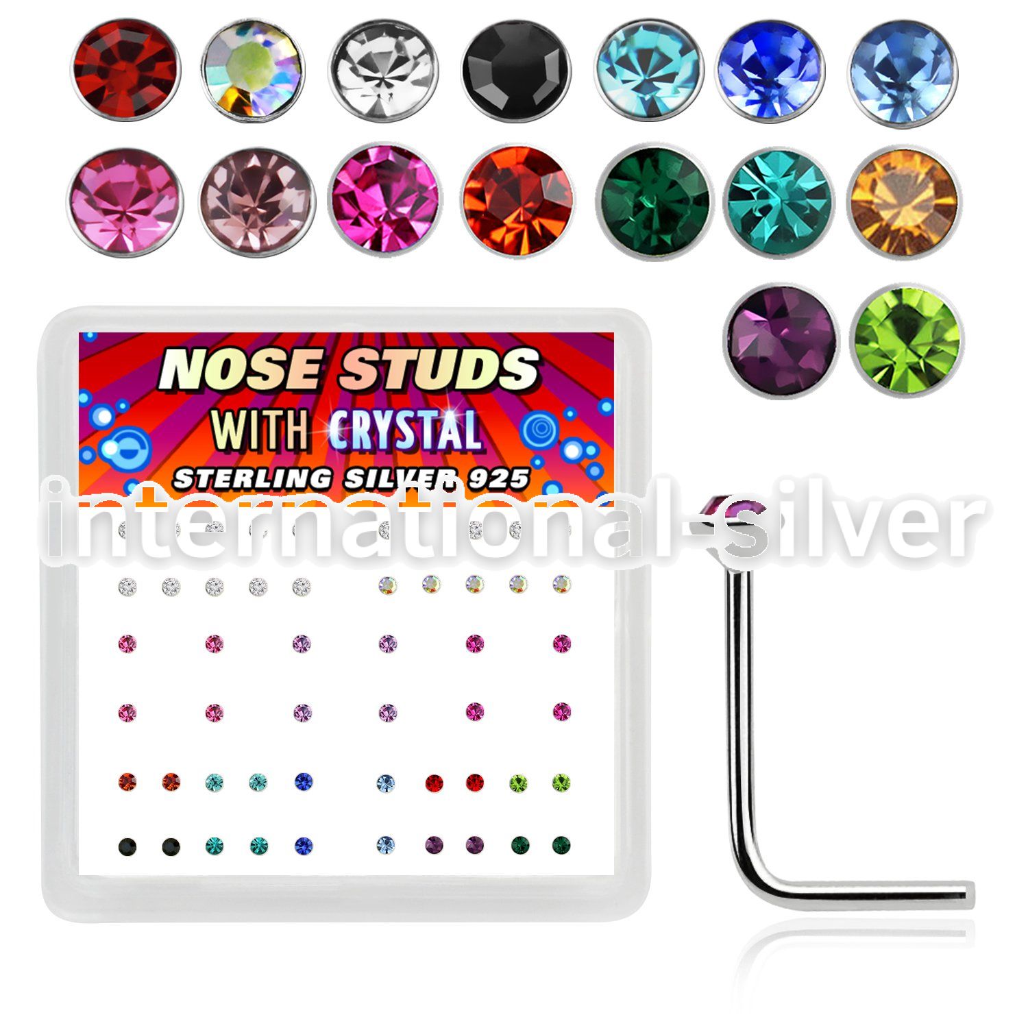 nsrdbxm l shape nose studs silver 925 nose