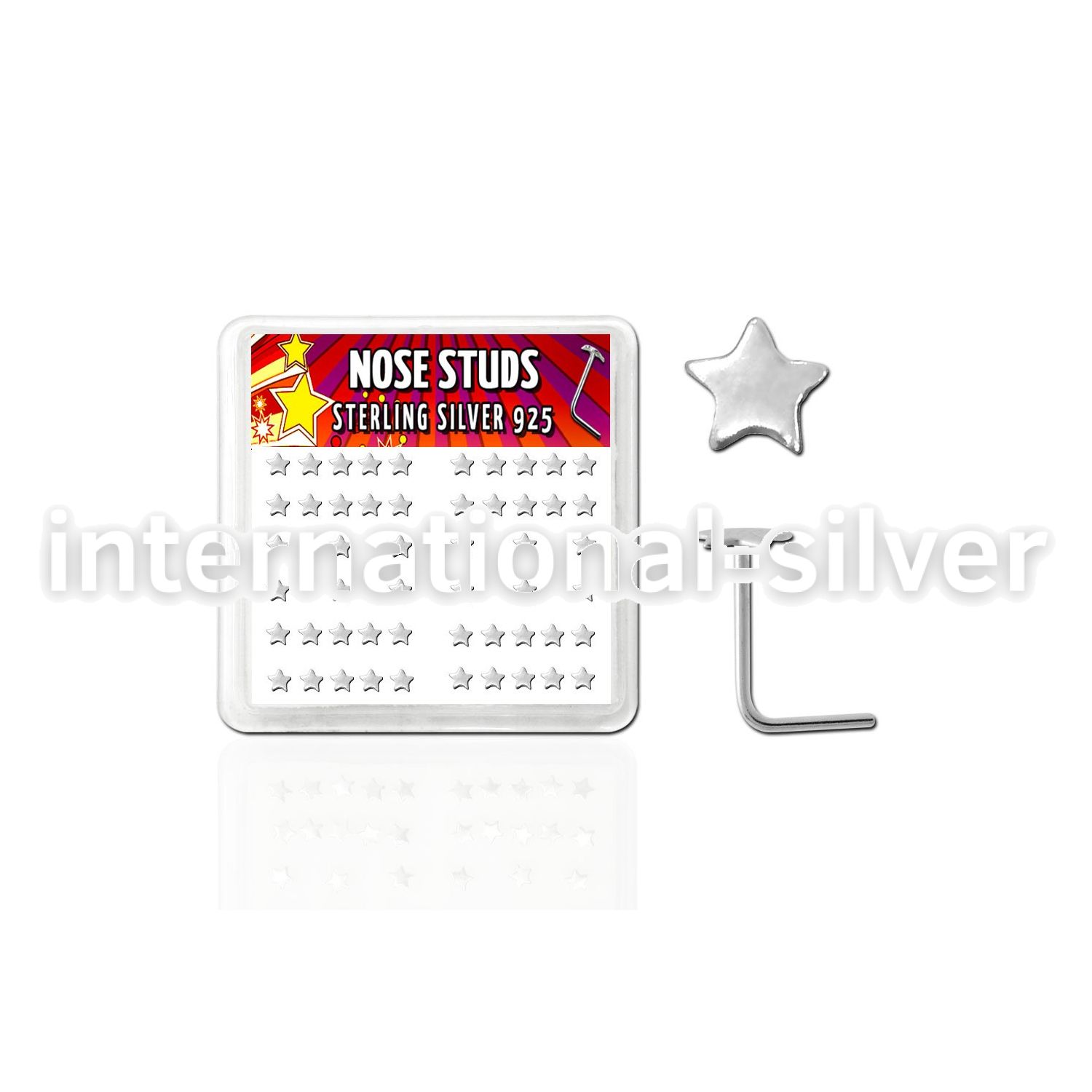 nssarbx l shape nose studs silver 925 nose