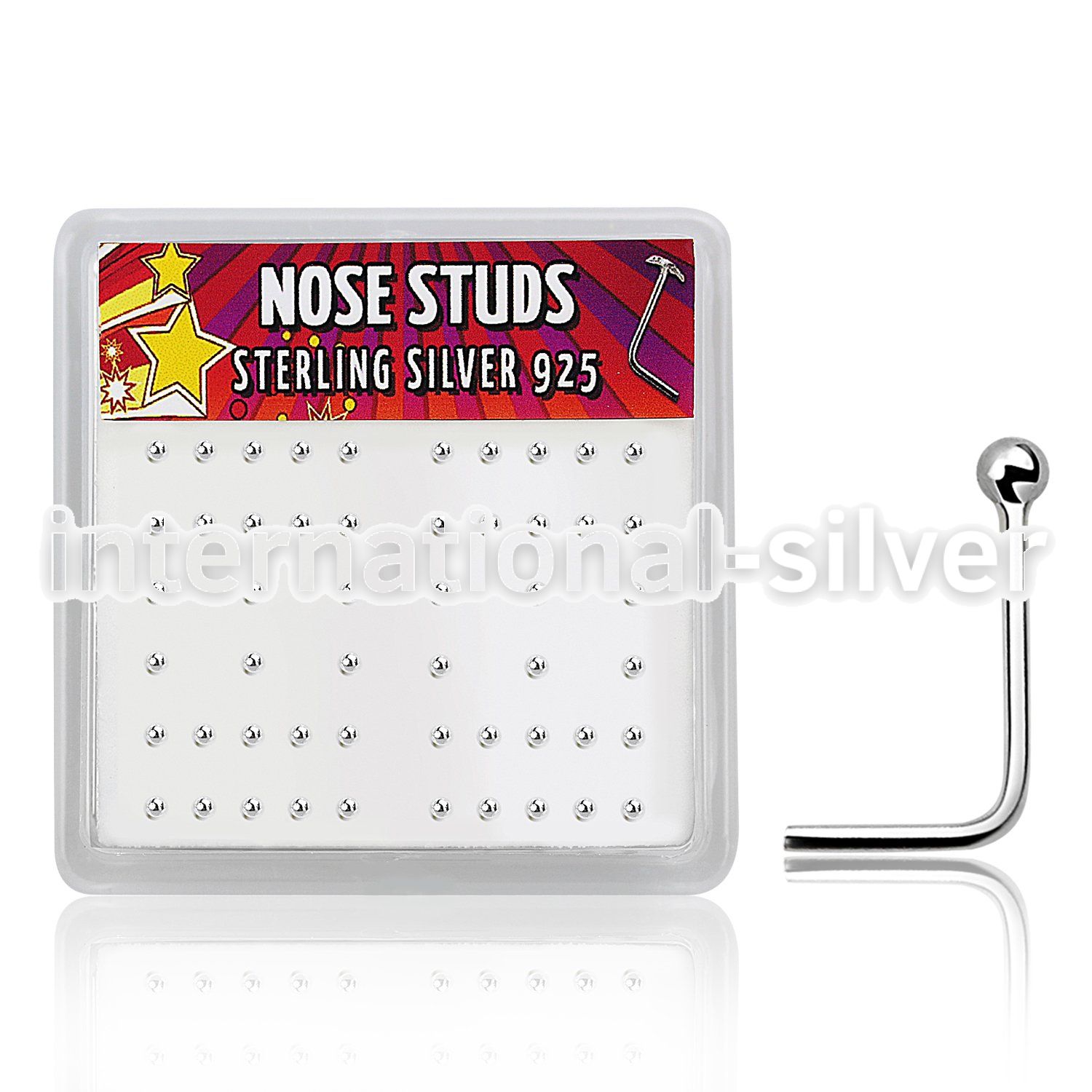 nssvbx l shape nose studs silver 925 nose