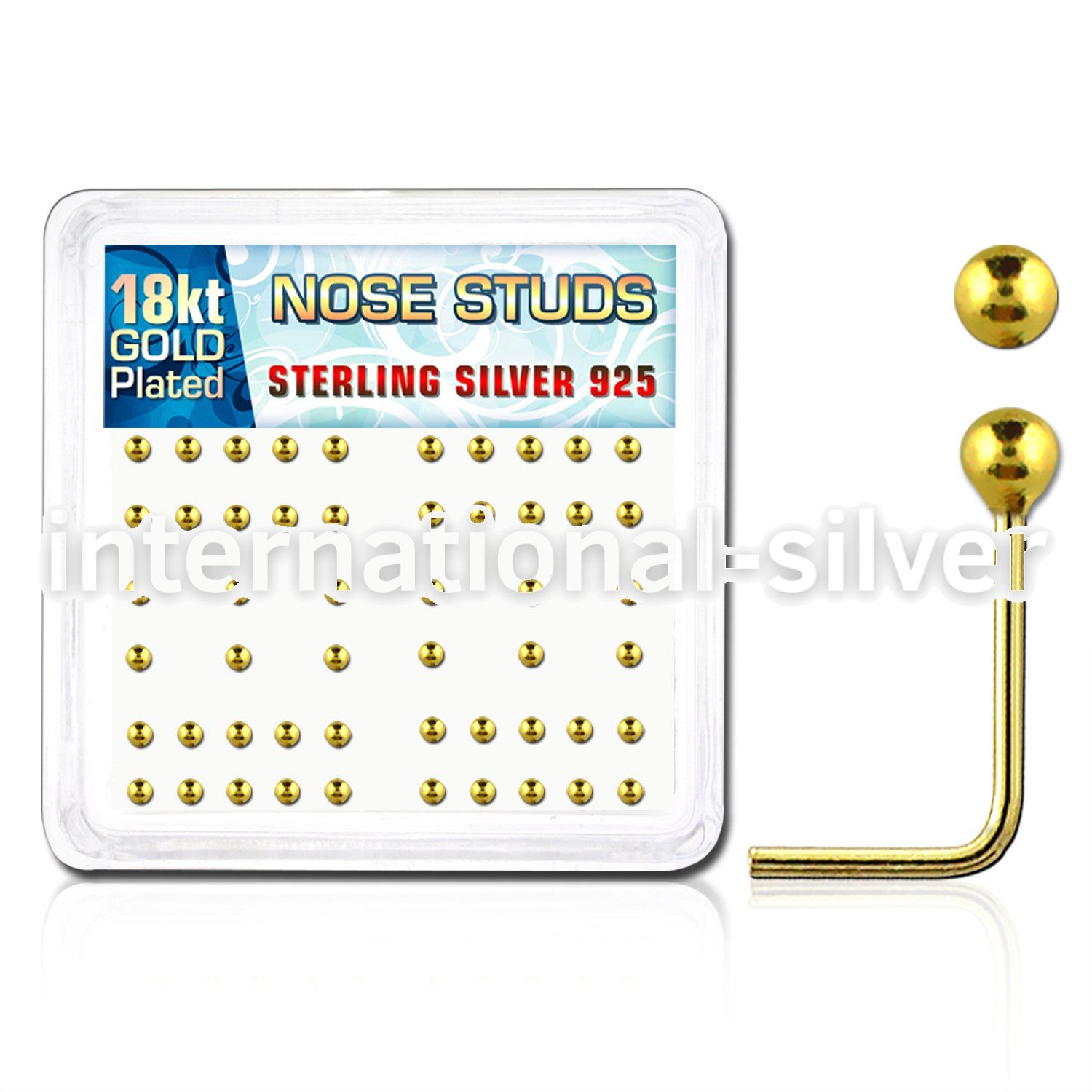 nsx18b2 l shape nose studs silver 925 nose