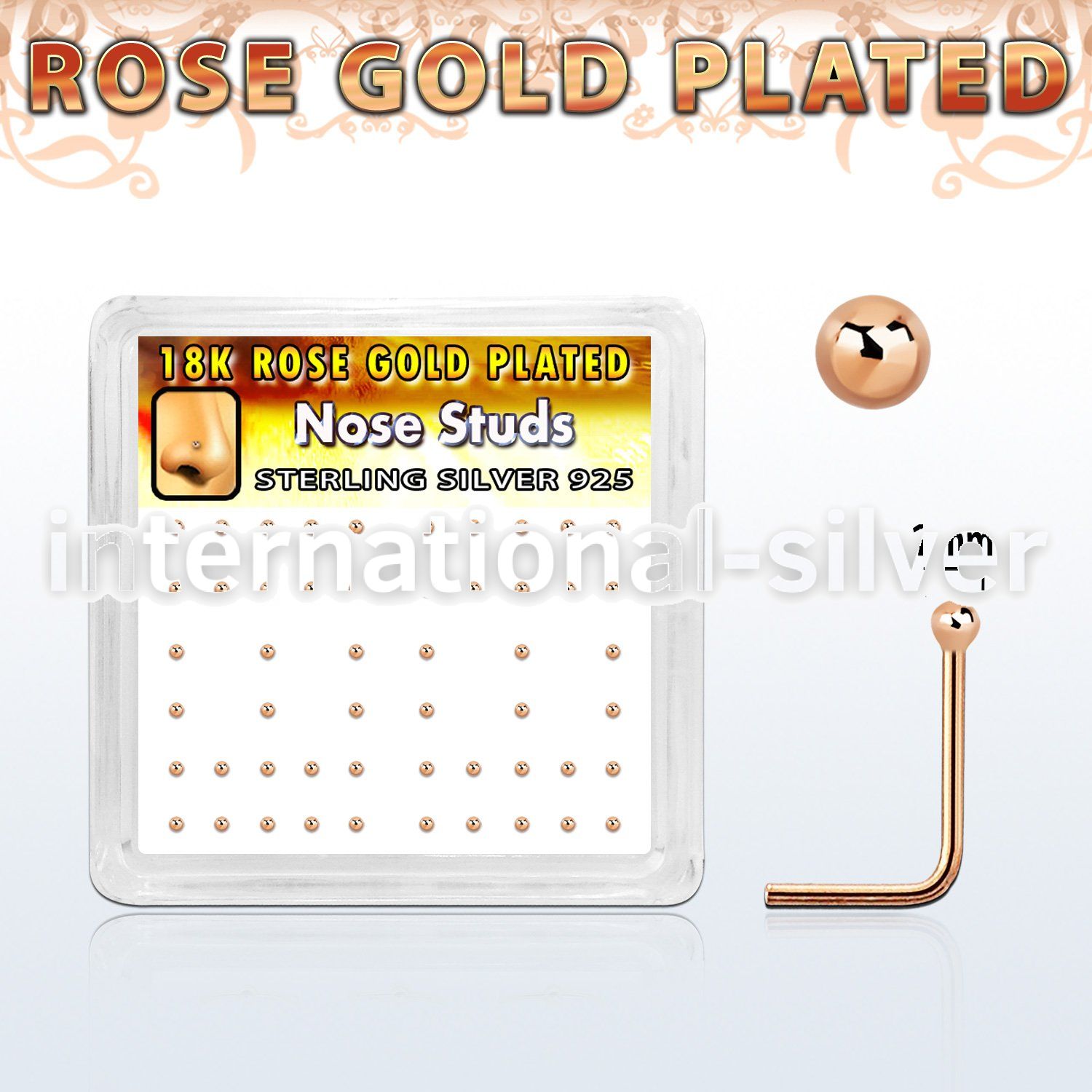 nsxrsb1 l shape nose studs silver 925 nose