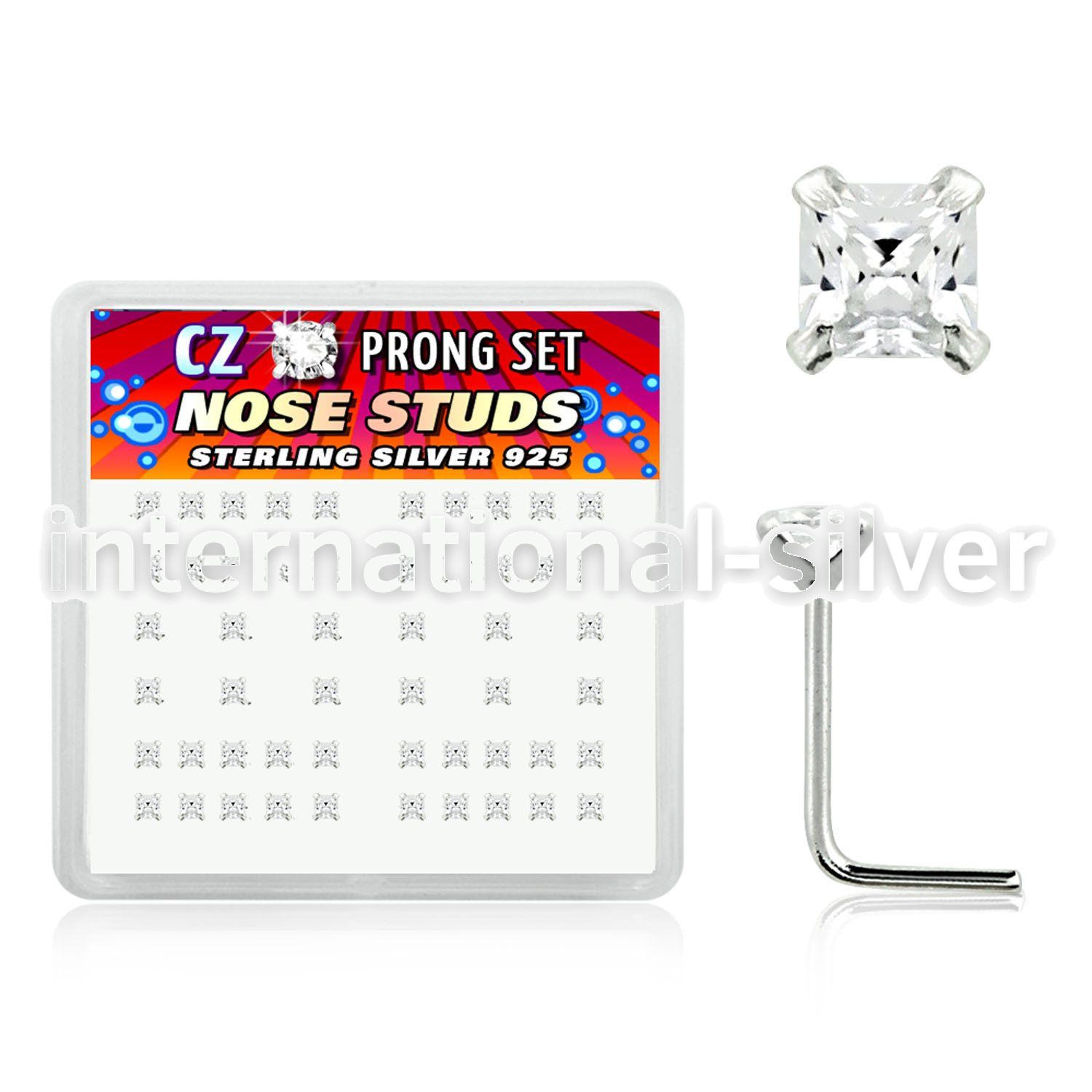 nszbqc l shape nose studs silver 925 nose