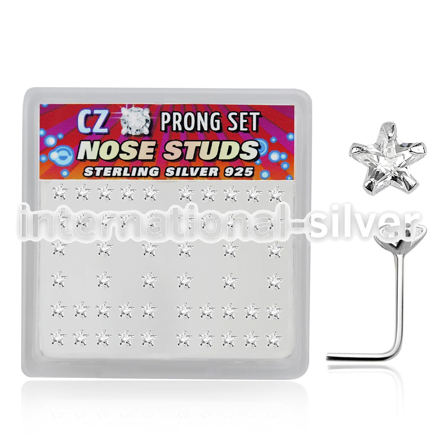 nszbsc l shape nose studs silver 925 nose