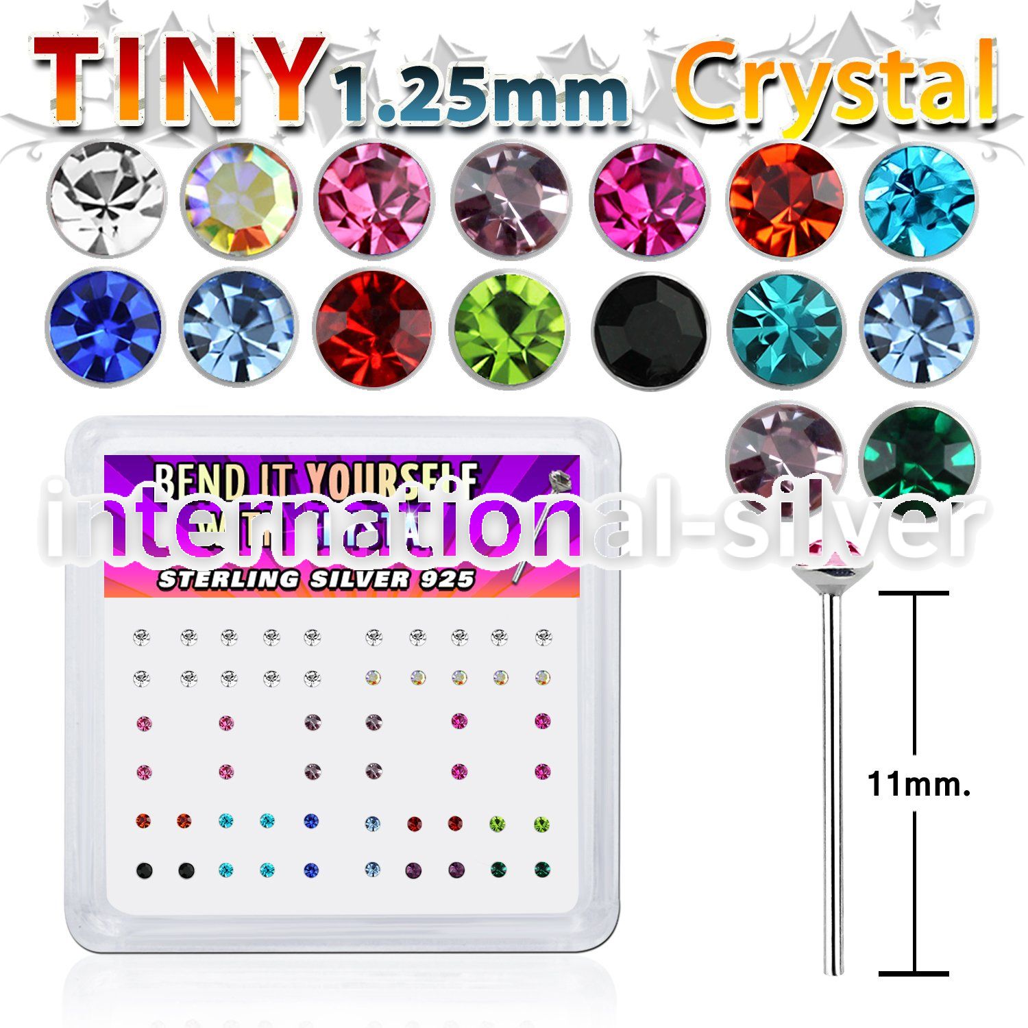 ny6mx bend it to fit nose studs silver 925 nose