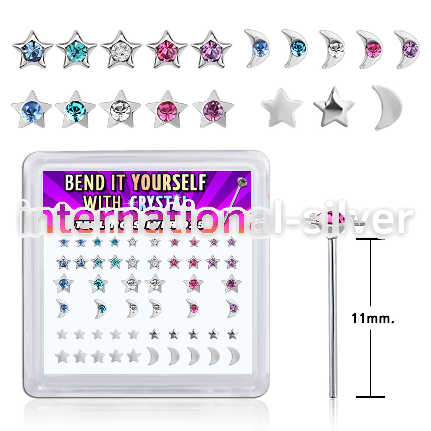 nybxm8m 925 silver bend it yourself nose studs nose piercing