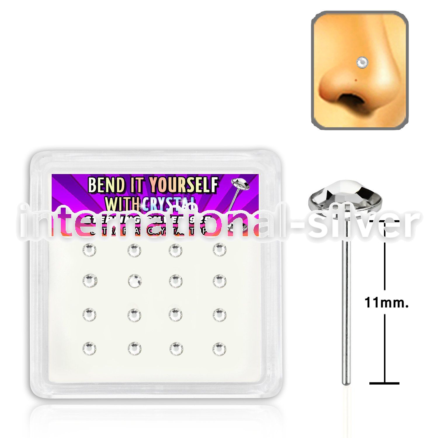 nyfb16c bend it to fit nose studs silver 925 nose