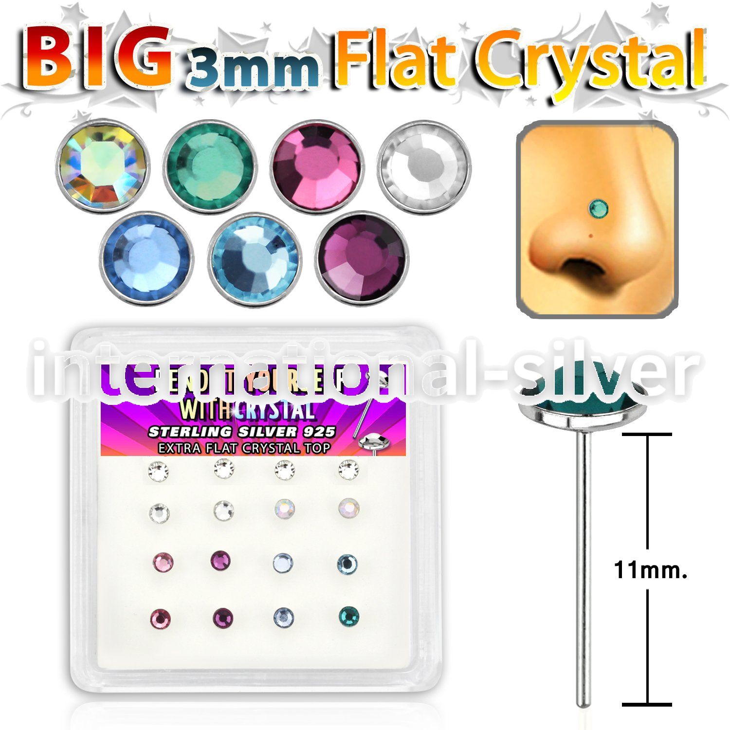 nyfb16m bend it to fit nose studs silver 925 nose