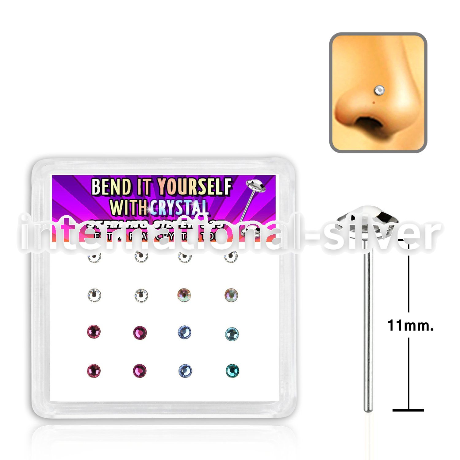 nyfbs16m bend it to fit nose studs silver 925 nose