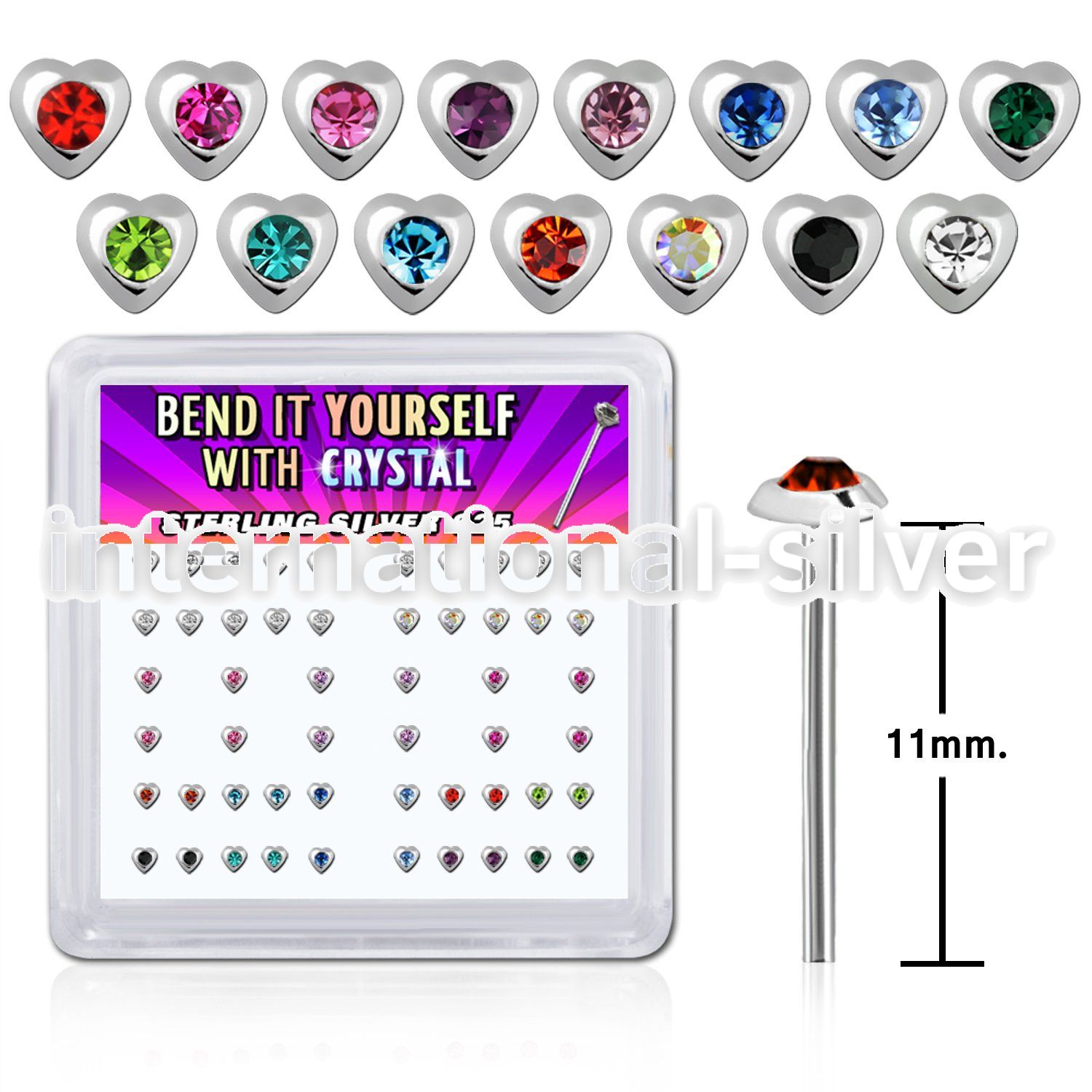 nyhrbxm bend it to fit nose studs silver 925 nose