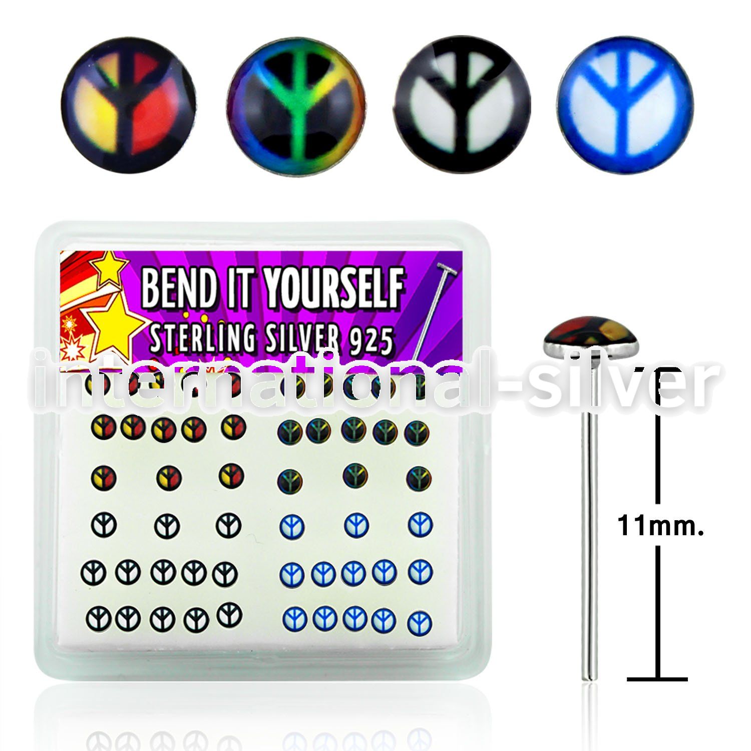 nylgx4 bend it to fit nose studs silver 925 nose