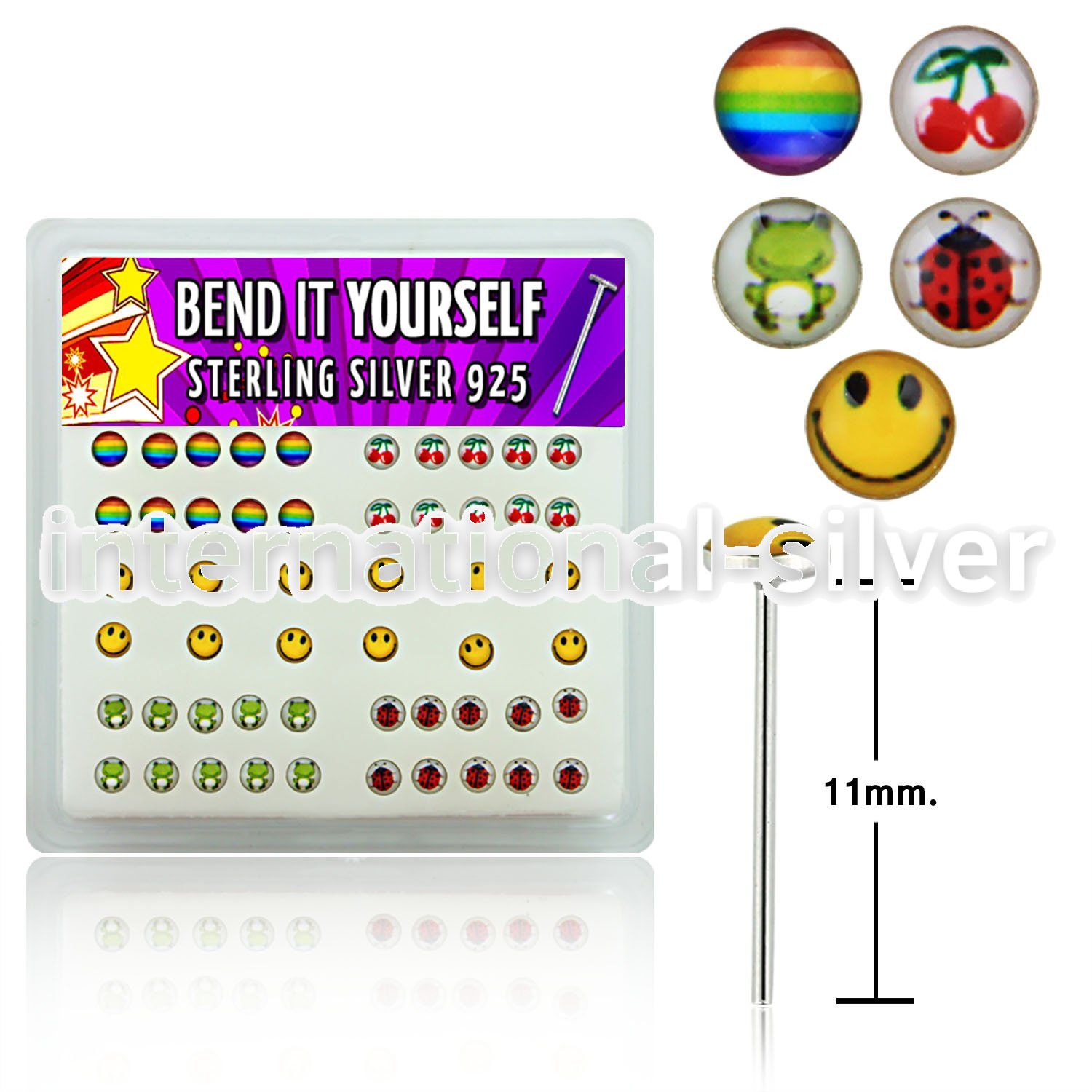 nylgx5 bend it to fit nose studs silver 925 nose