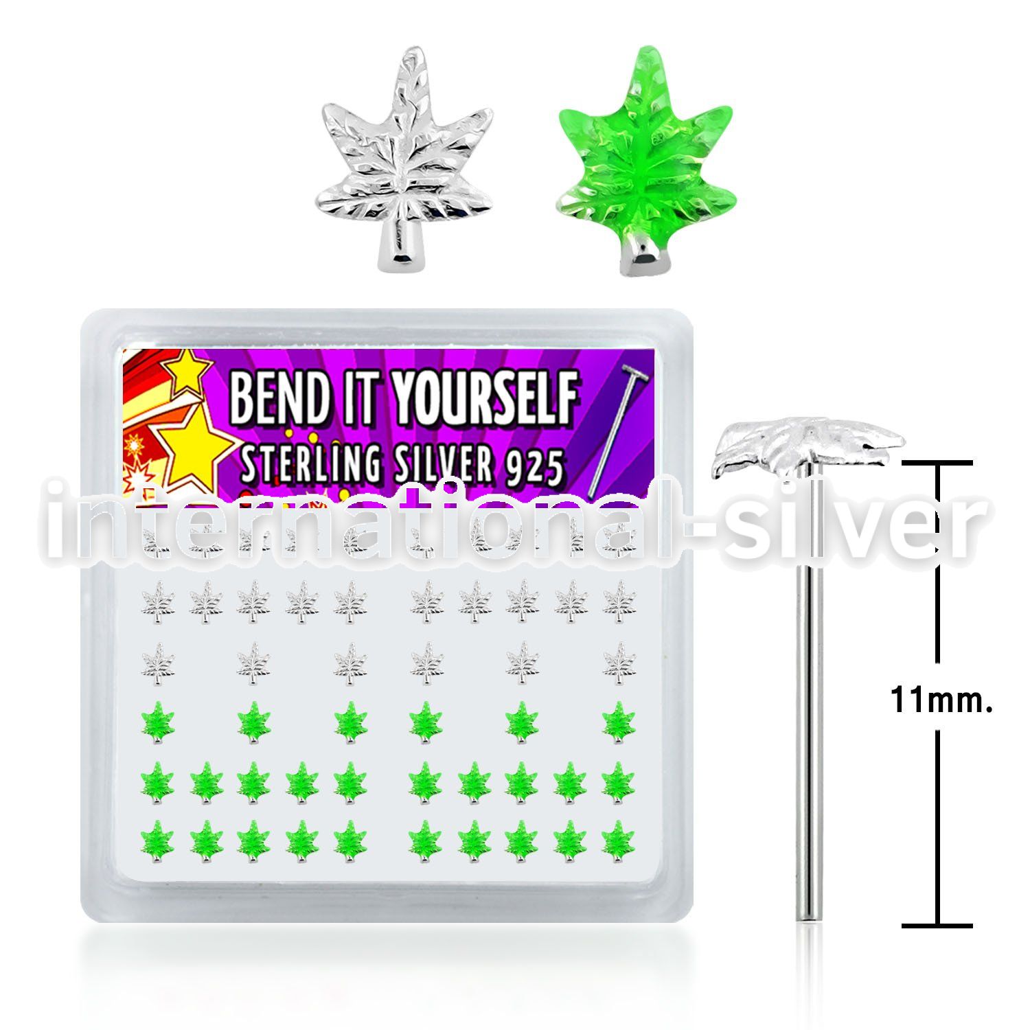 nyma bend it to fit nose studs silver 925 nose