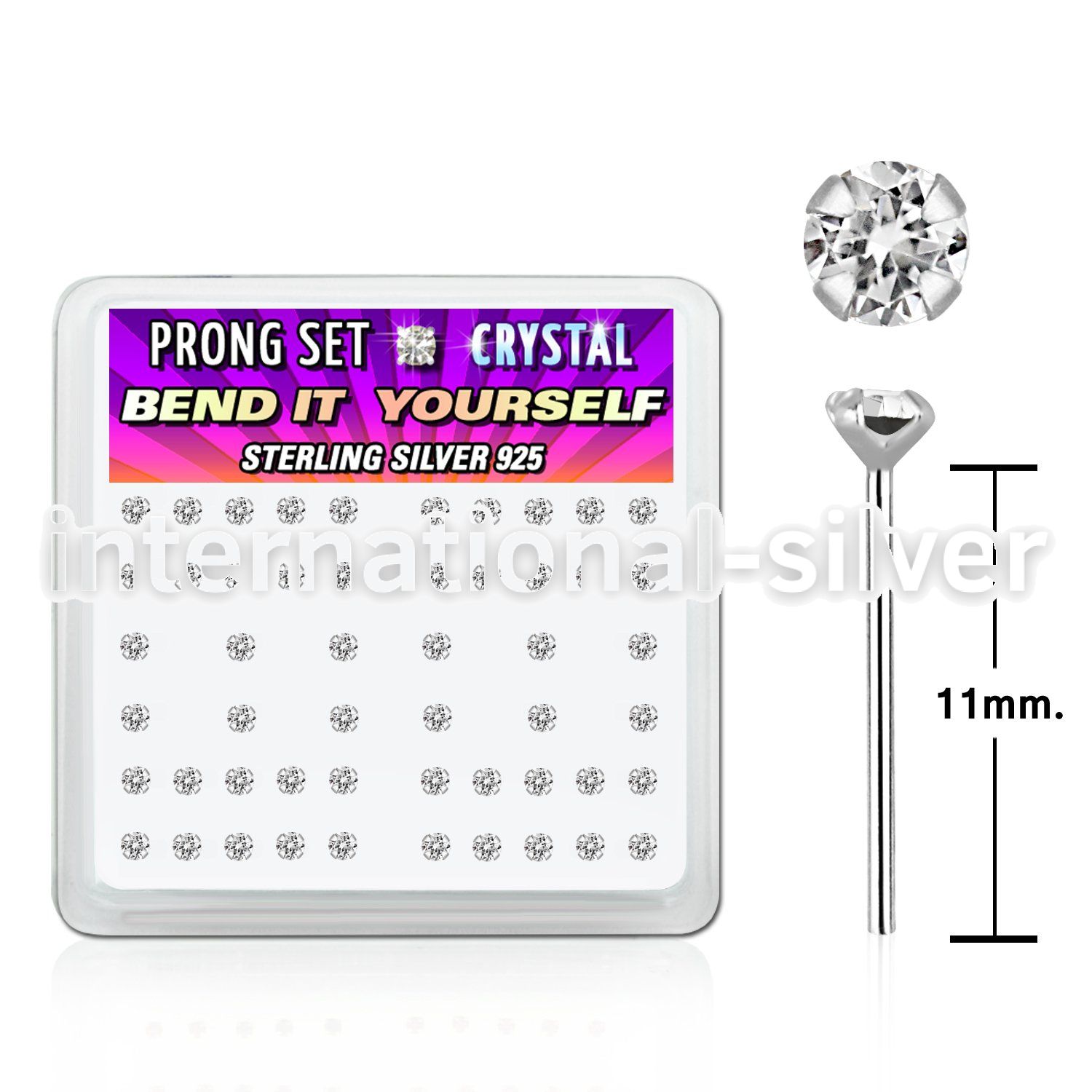 nyp14cx bend it to fit nose studs silver 925 nose