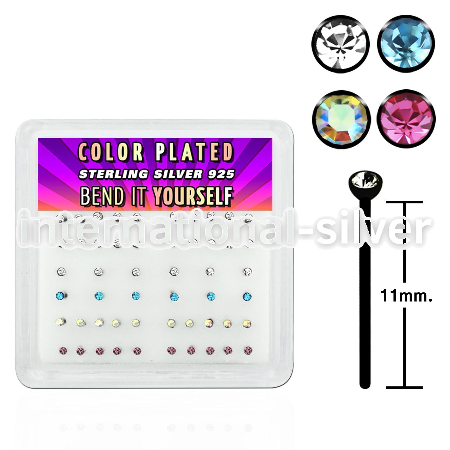 nyrbbxm bend it to fit nose studs silver 925 nose