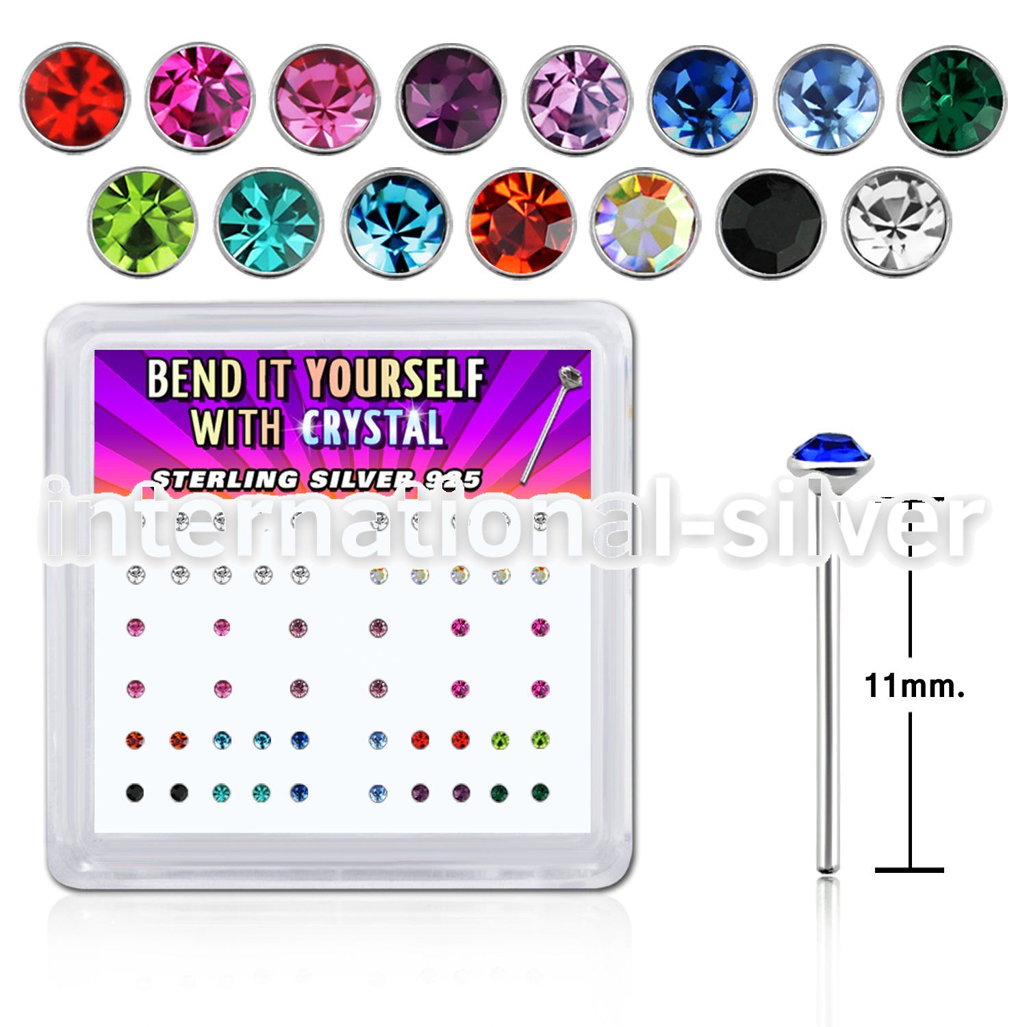 nyrdbxm bend it to fit nose studs silver 925 nose
