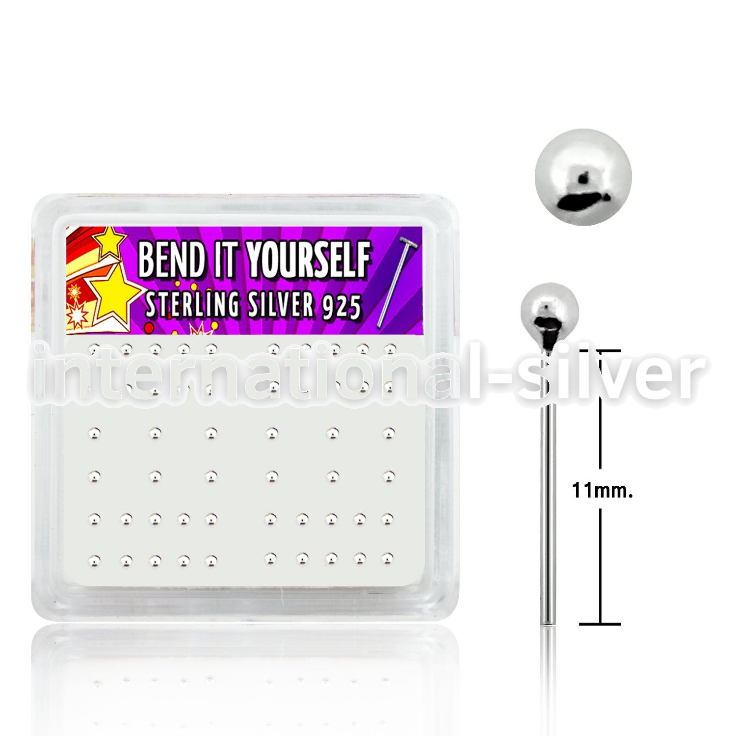 nysv2bx bend it to fit nose studs silver 925 nose