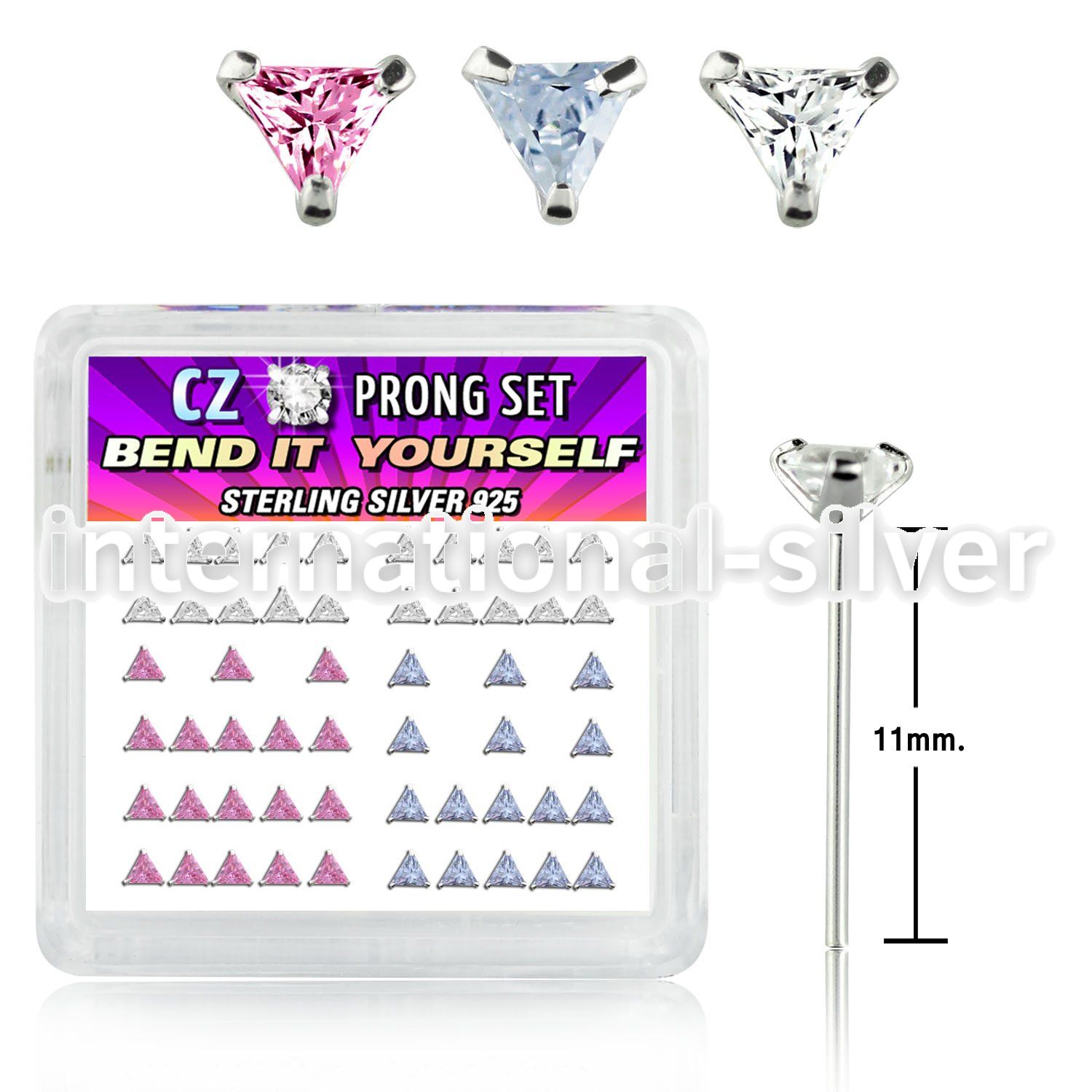 nyzbtm bend it to fit nose studs silver 925 nose