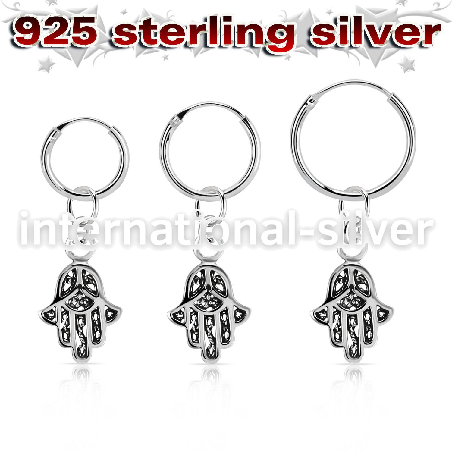 phod40 925 silver ear ring ear stud piercing