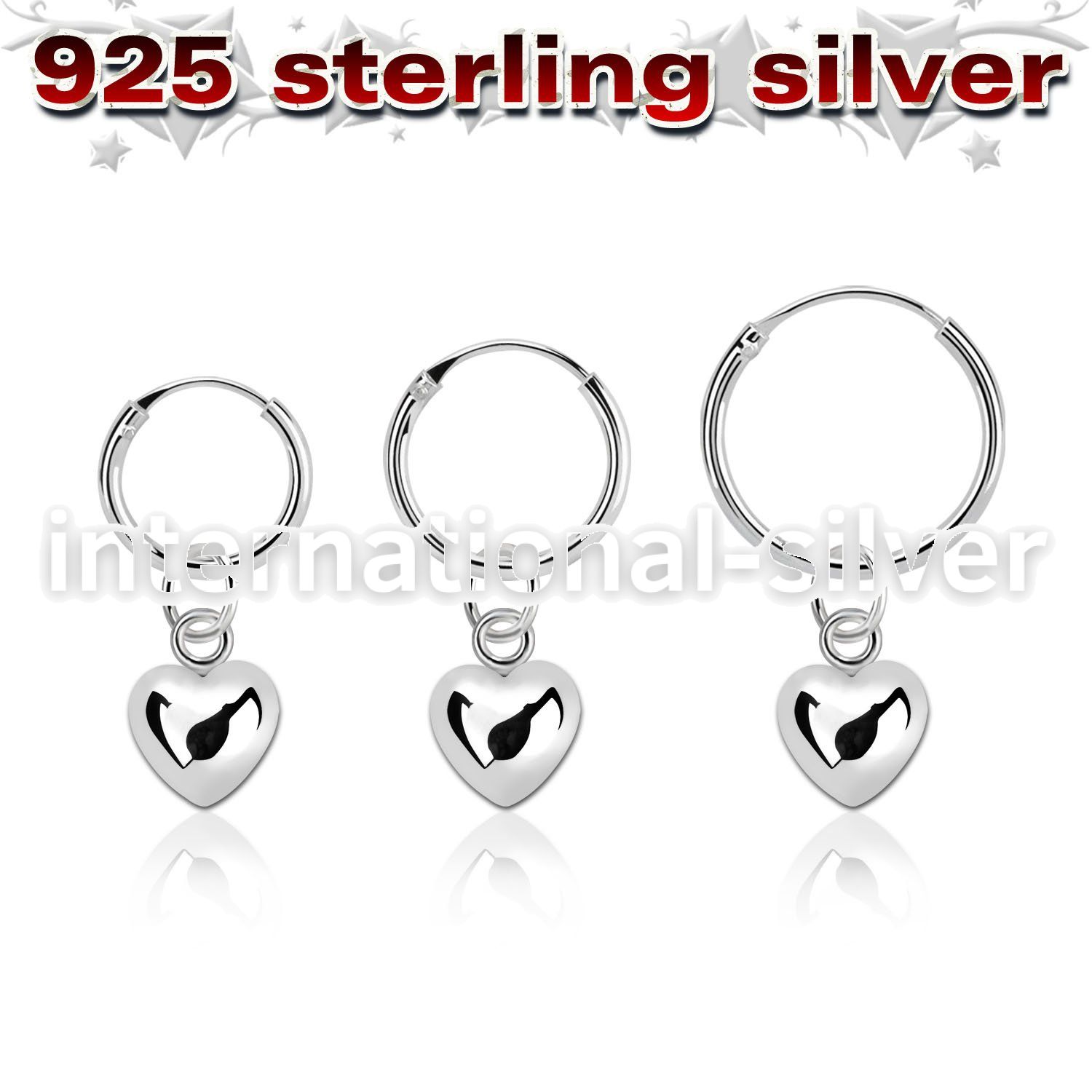 phod48 925 silver ear ring ear stud choose piercing