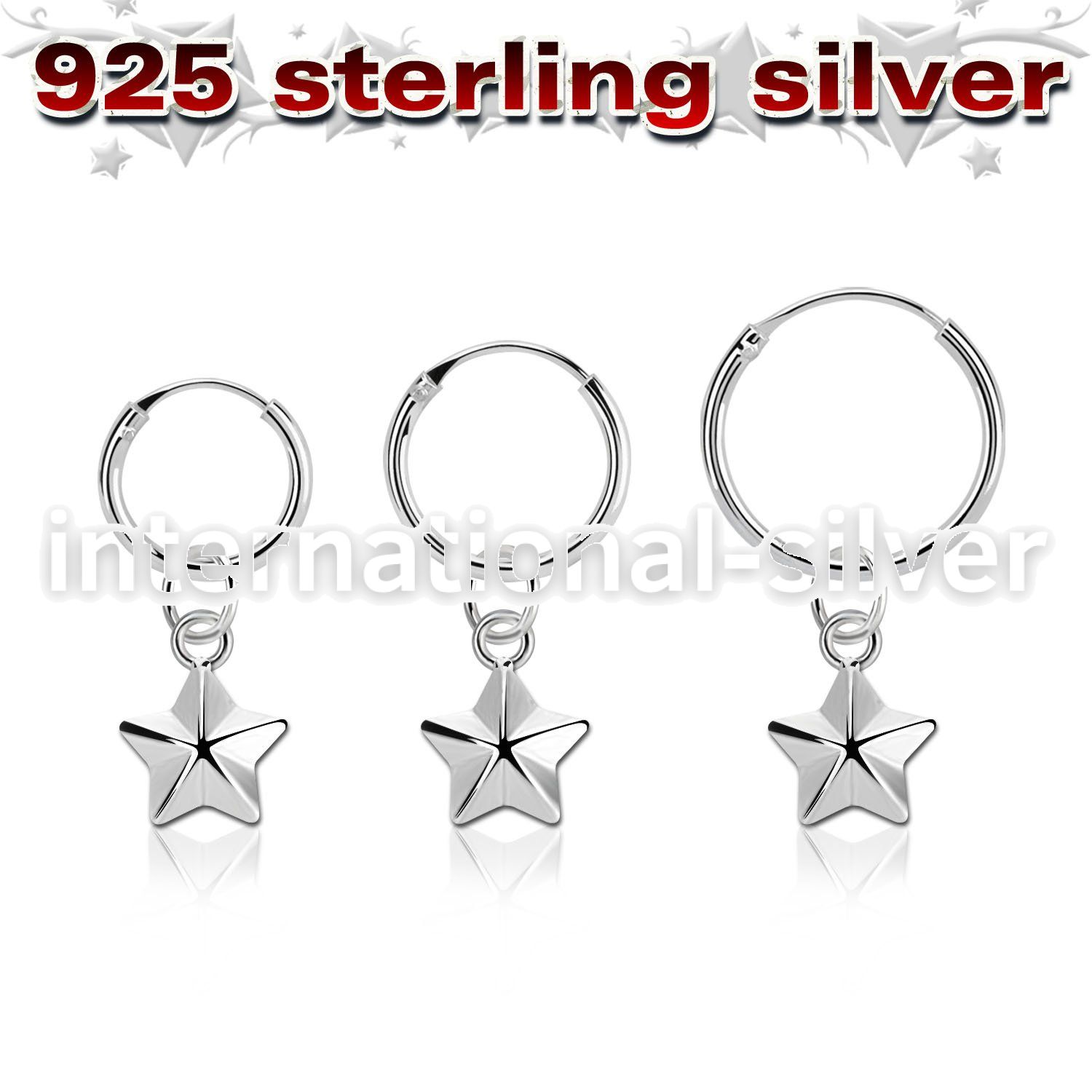 phod49 925 silver ear ring ear stud choose piercing