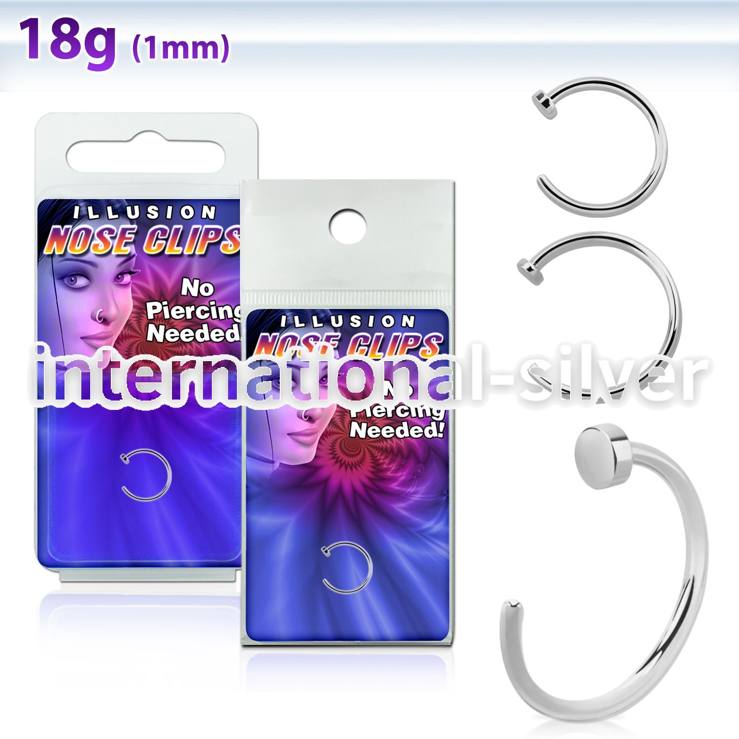 pkcln fake illusion hoops surgical steel 316l nose